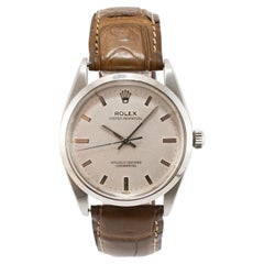 Vintage Rolex Oyster Perpetual 34MM 1002 Silver Dial Stainless Steel Watch