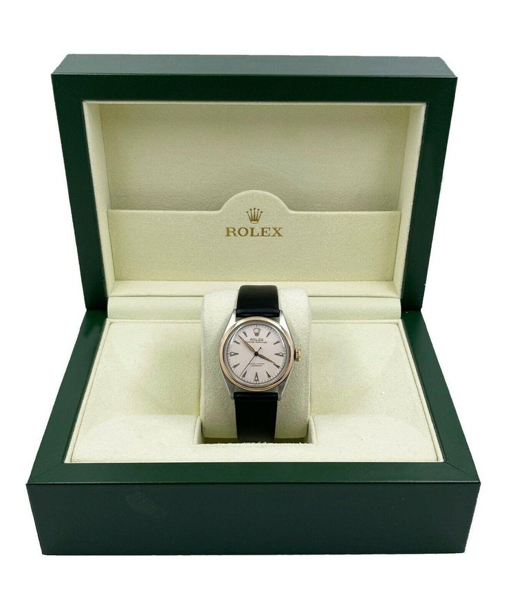 Vintage Rolex Oyster Perpetual 6084 Bubble Back Yellow Gold Stainless ...