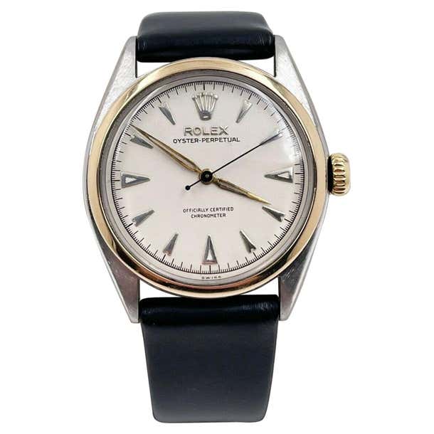 Vintage Rolex Oyster Perpetual 6084 34mm Yellow Gold Stainless Steel ...