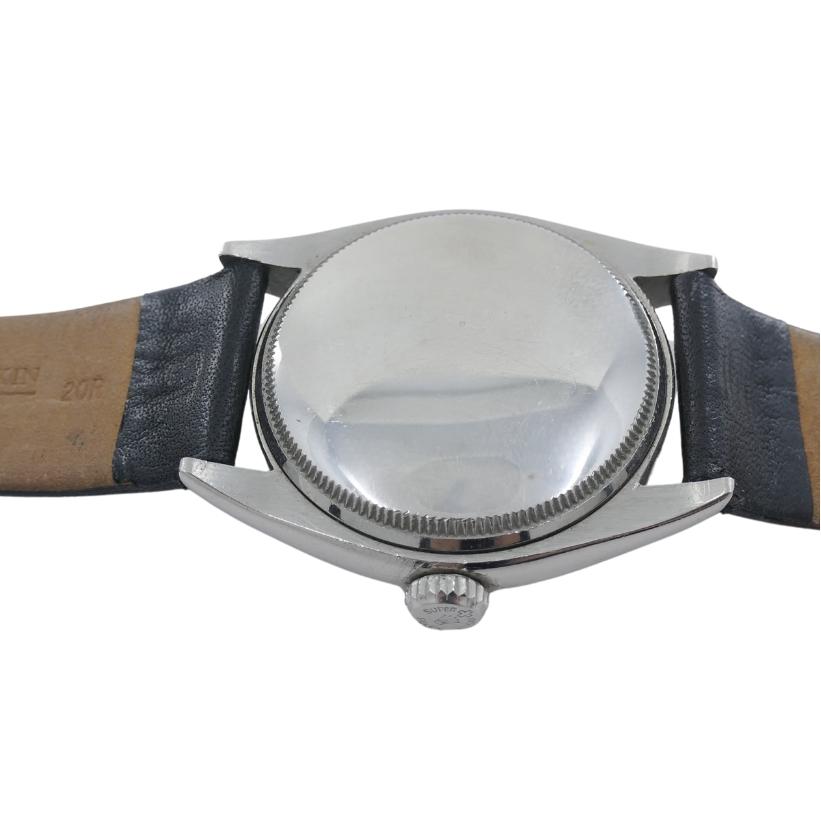 Rolex Oyster Perpetual 6084 Edelstahl-Armbanduhr, Vintage, ca. 1950er Jahre im Angebot 4
