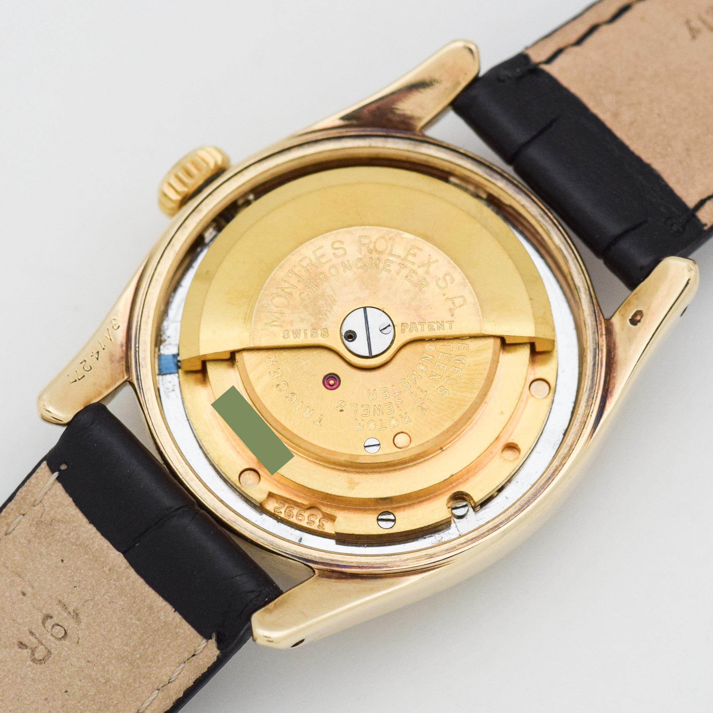 Vintage Rolex Oyster Perpetual Bombe 14 Karat Yellow Gold Watch, 1955 3