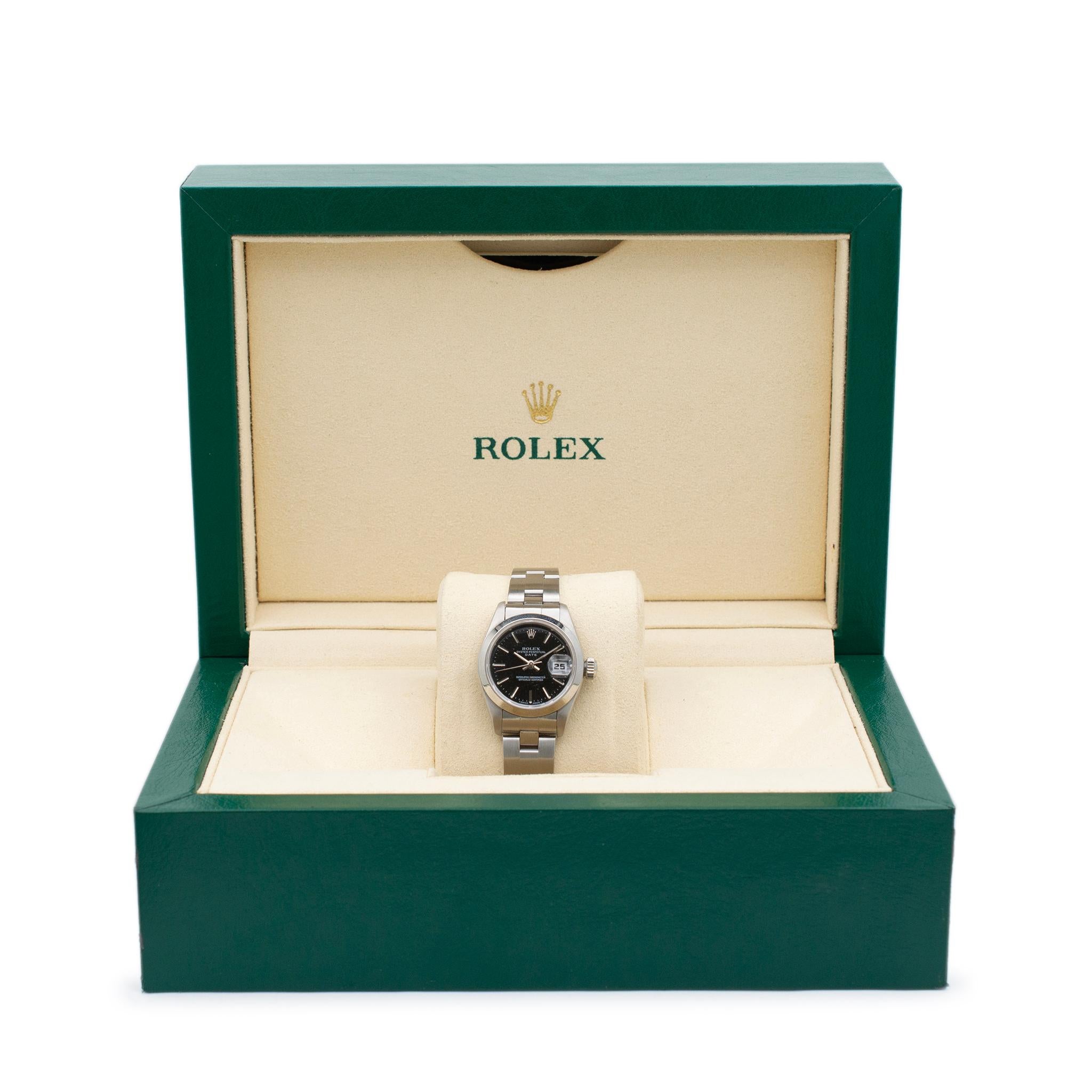 Rolex Montre Oyster Perpetual vintage en acier inoxydable pour femmes, date 69160 26MM 3