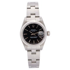Rolex Montre Oyster Perpetual vintage en acier inoxydable pour femmes, date 69160 26MM