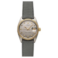 Vintage Rolex Oyster Perpetual Date Automatic 70s Ref 1505 Two Tone Silver Dial