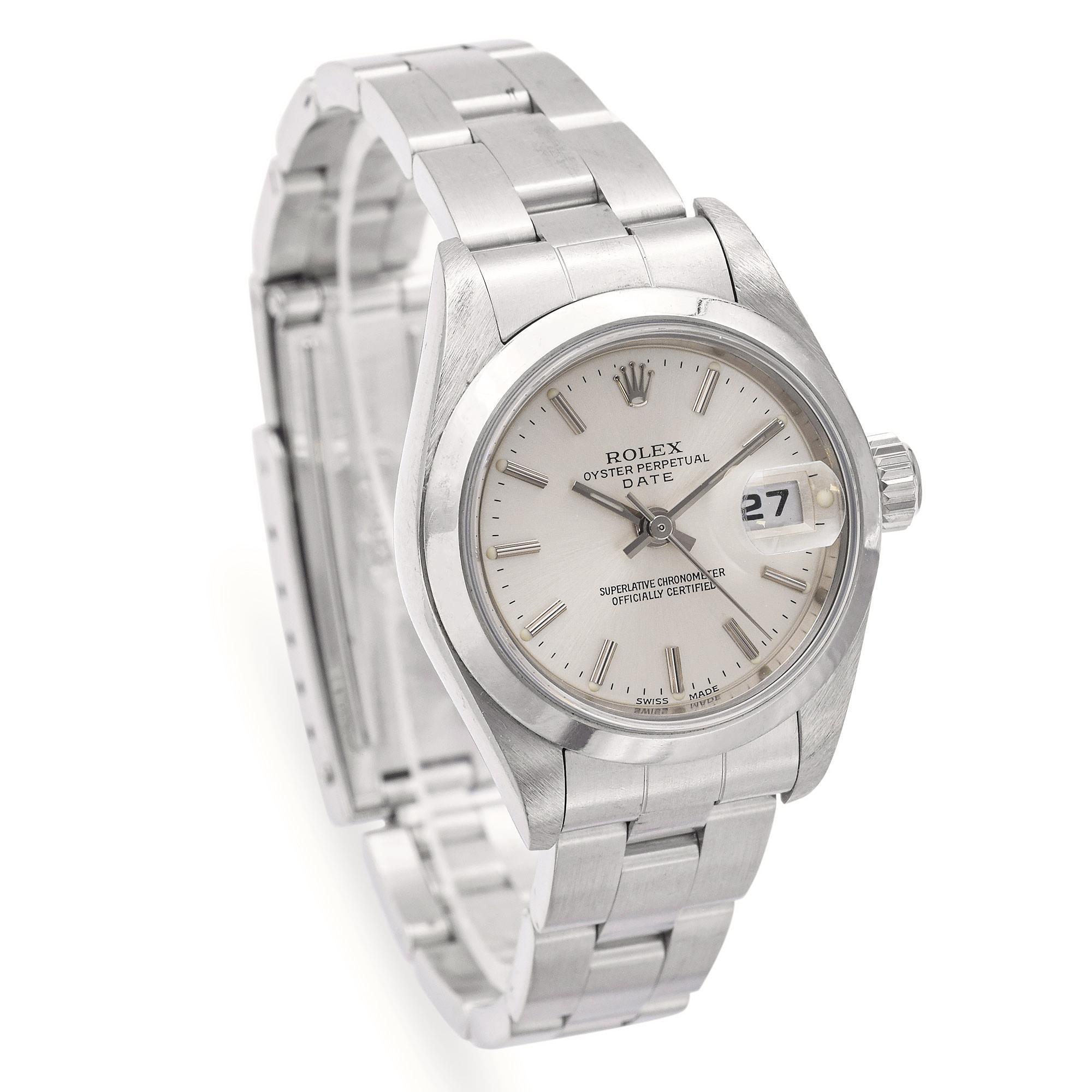 Women's Vintage Rolex Oyster Perpetual Date Ref 79180 Stainless Steel Ladies Watch