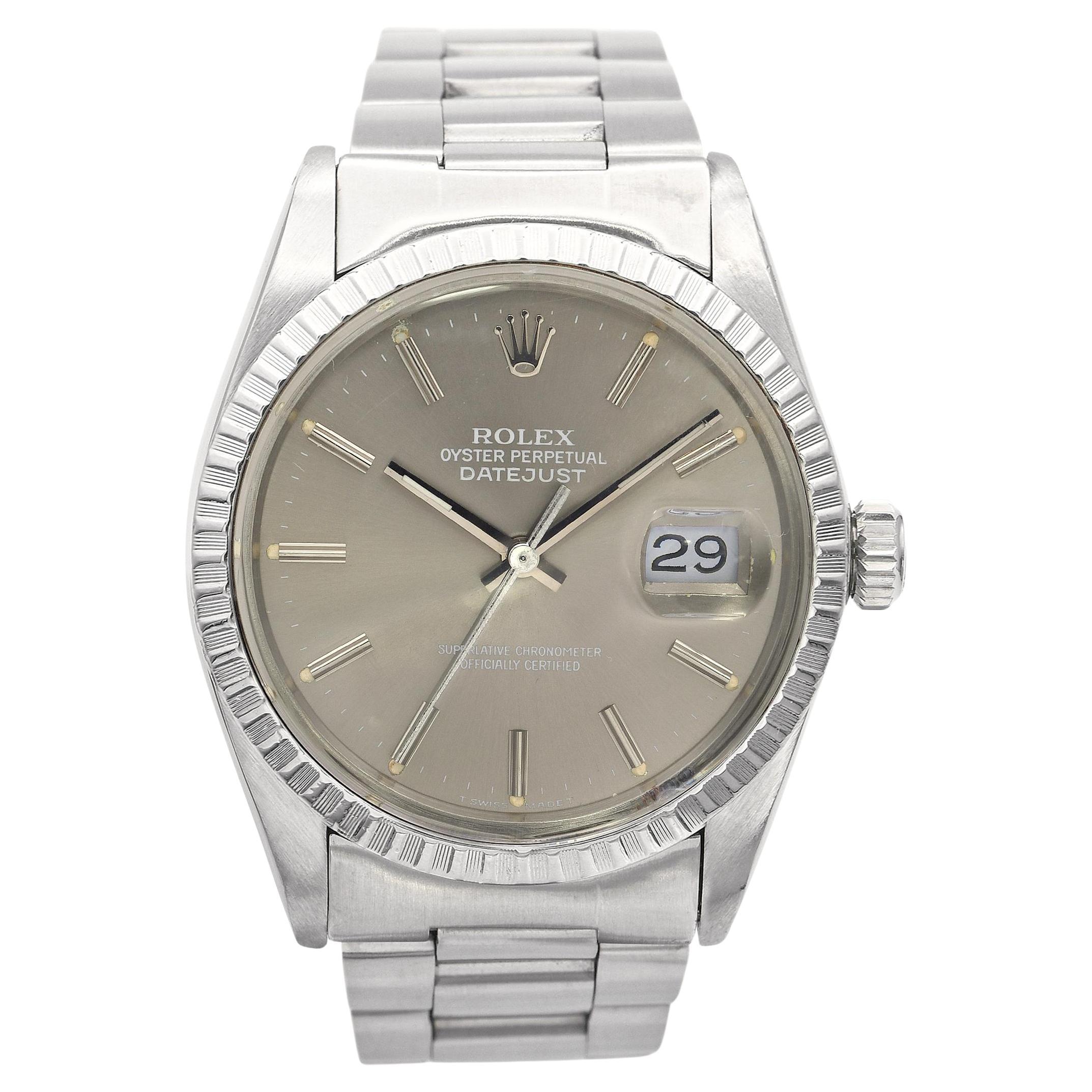 Vintage Rolex Oyster Perpetual Date Ref.16030 Taupe Dial Men's Watch