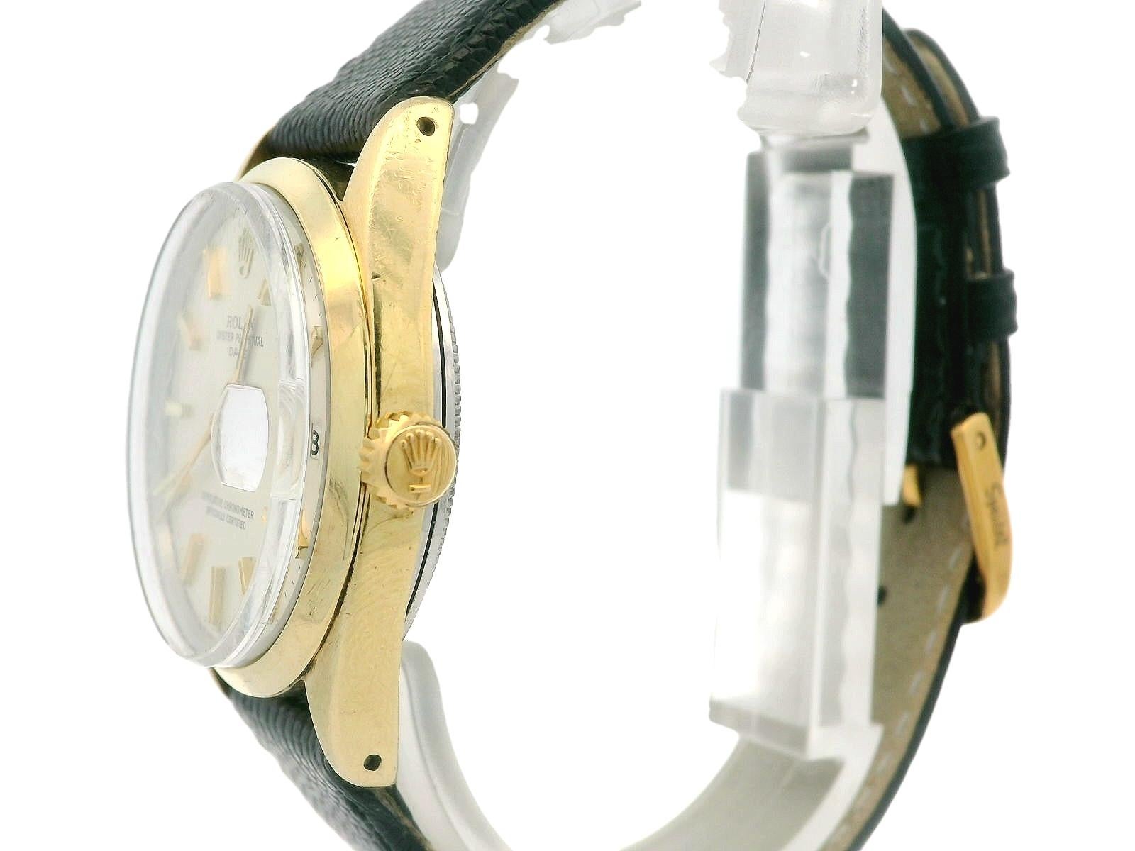 Rolex Oyster Perpetual Date Gelbgold vergoldete 34mm Armbanduhr Ref 1550, Vintage für Damen oder Herren im Angebot