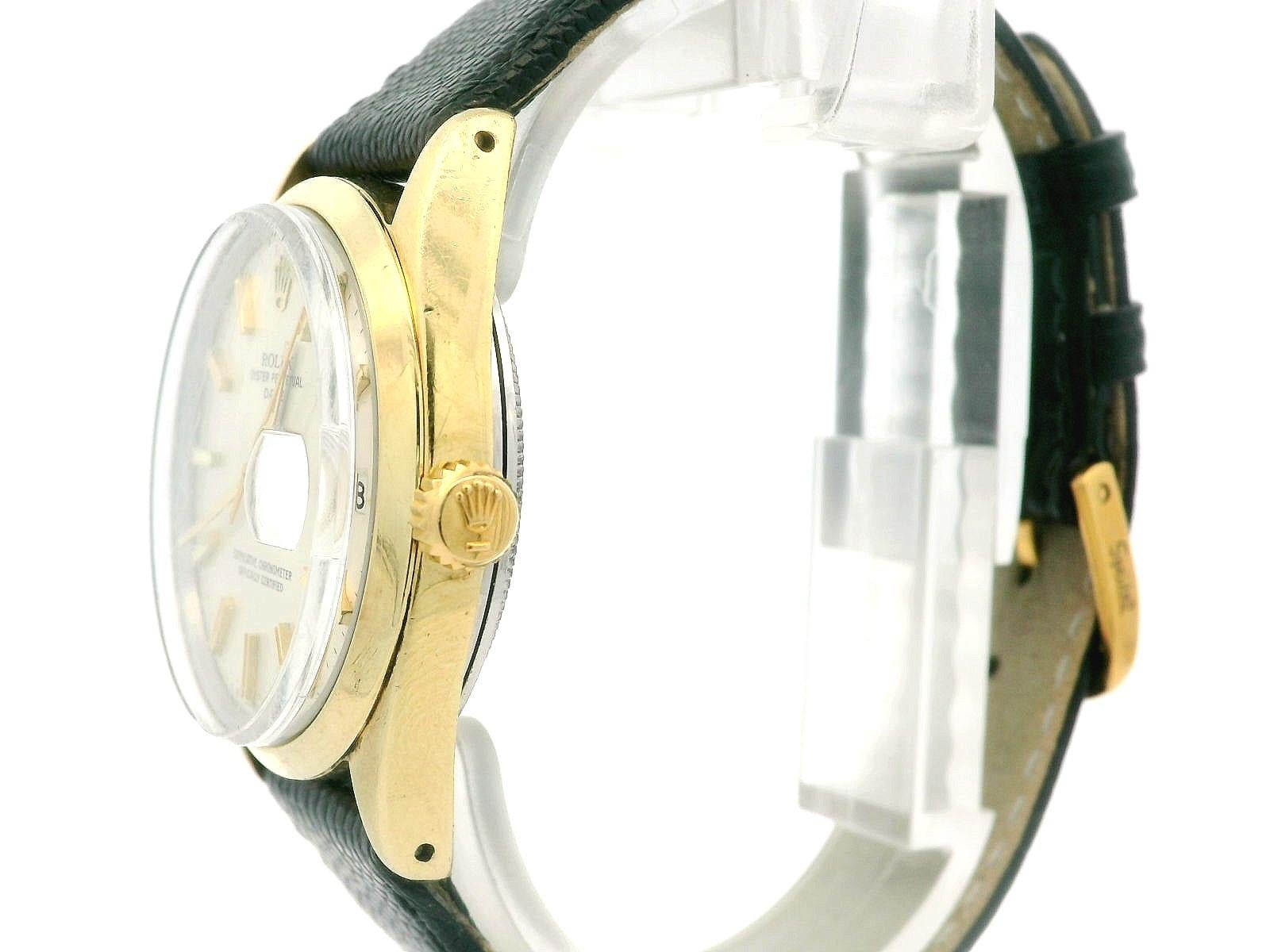 Rolex Oyster Perpetual Date Gelbgold vergoldete 34mm Armbanduhr Ref 1550, Vintage im Angebot 1