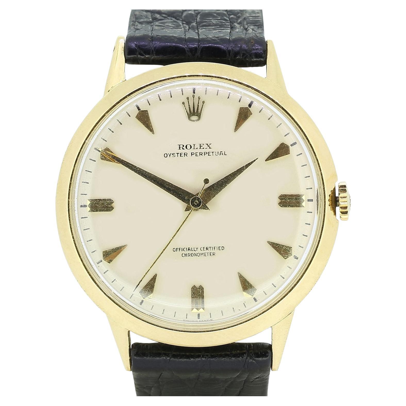 Vintage Rolex Oyster Perpetual Gents Wristwatch For Sale
