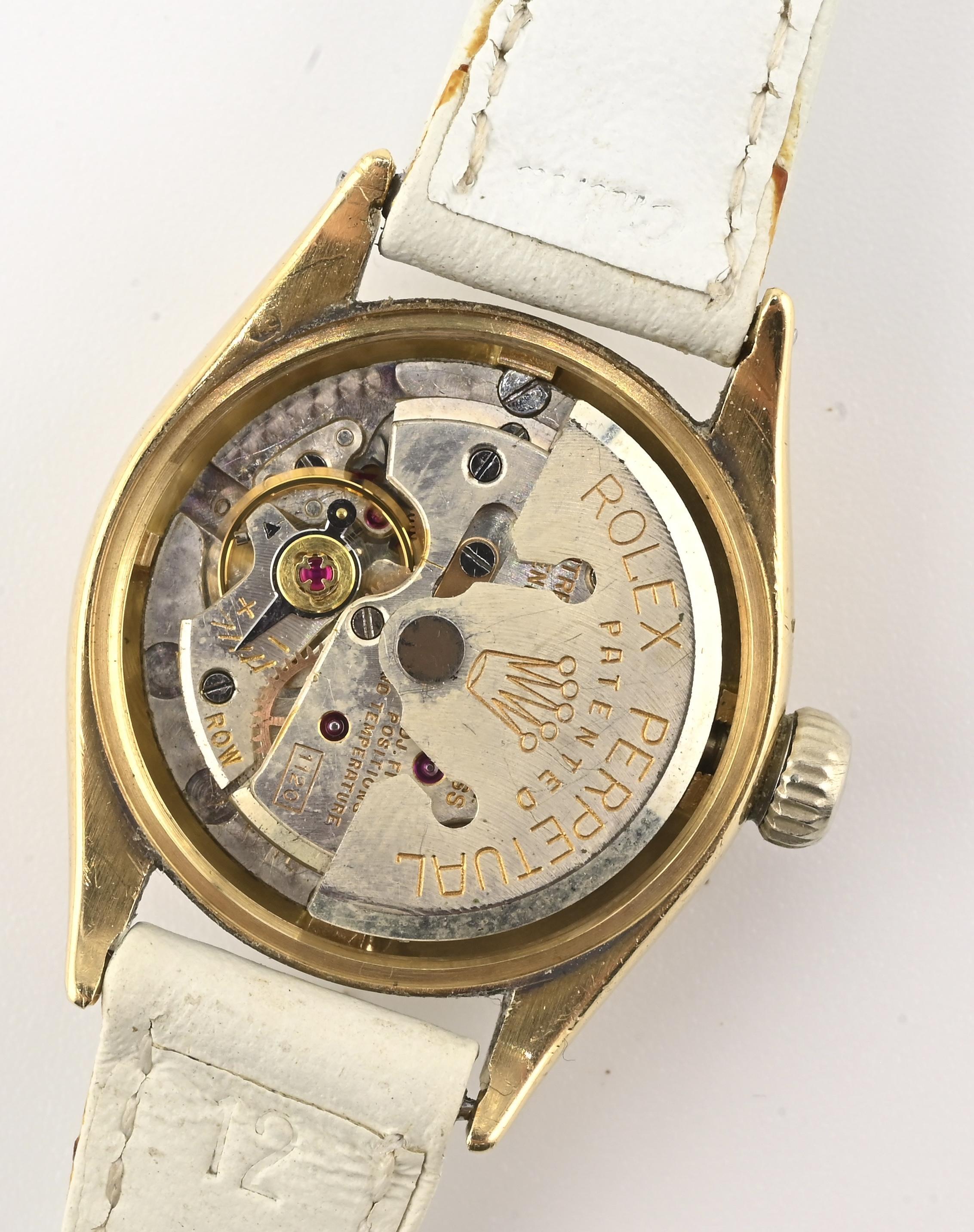 Vintage Rolex Oyster Perpetual Ladies 6509 • Or jaune 14K • Cadran en nid d'abeille en vente 6