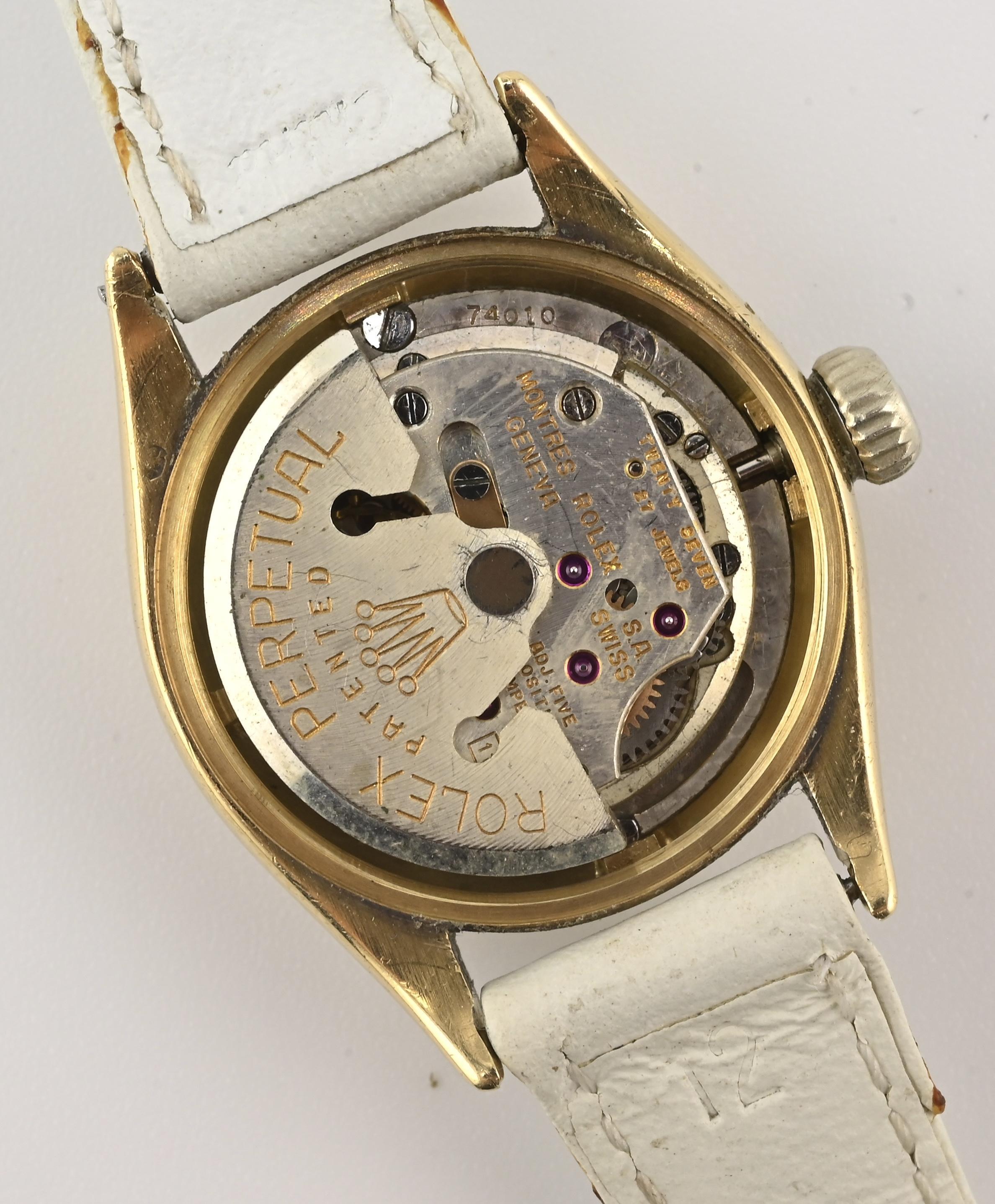 Vintage Rolex Oyster Perpetual Ladies 6509 • Or jaune 14K • Cadran en nid d'abeille en vente 5