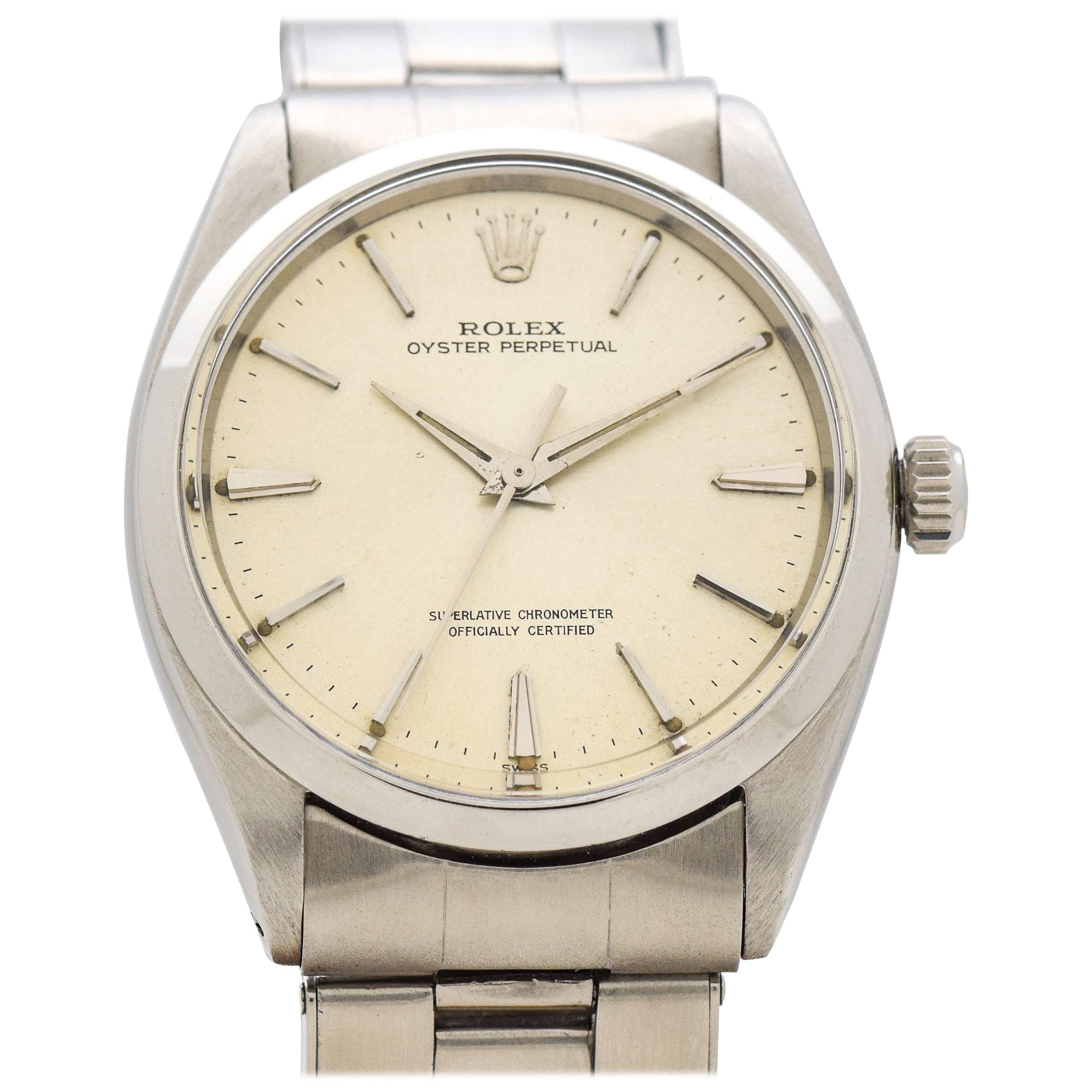 Vintage Rolex Oyster Perpetual Reference 1002 Stainless Steel Watch, 1963