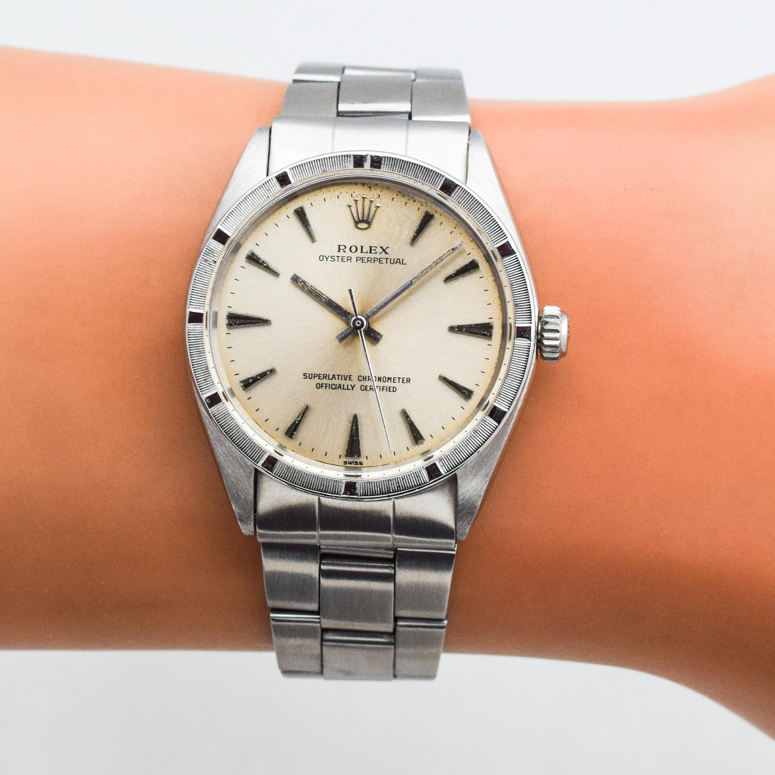 Vintage Rolex Oyster Perpetual Reference 1007 Stainless Steel Watch, 1961 For Sale 2