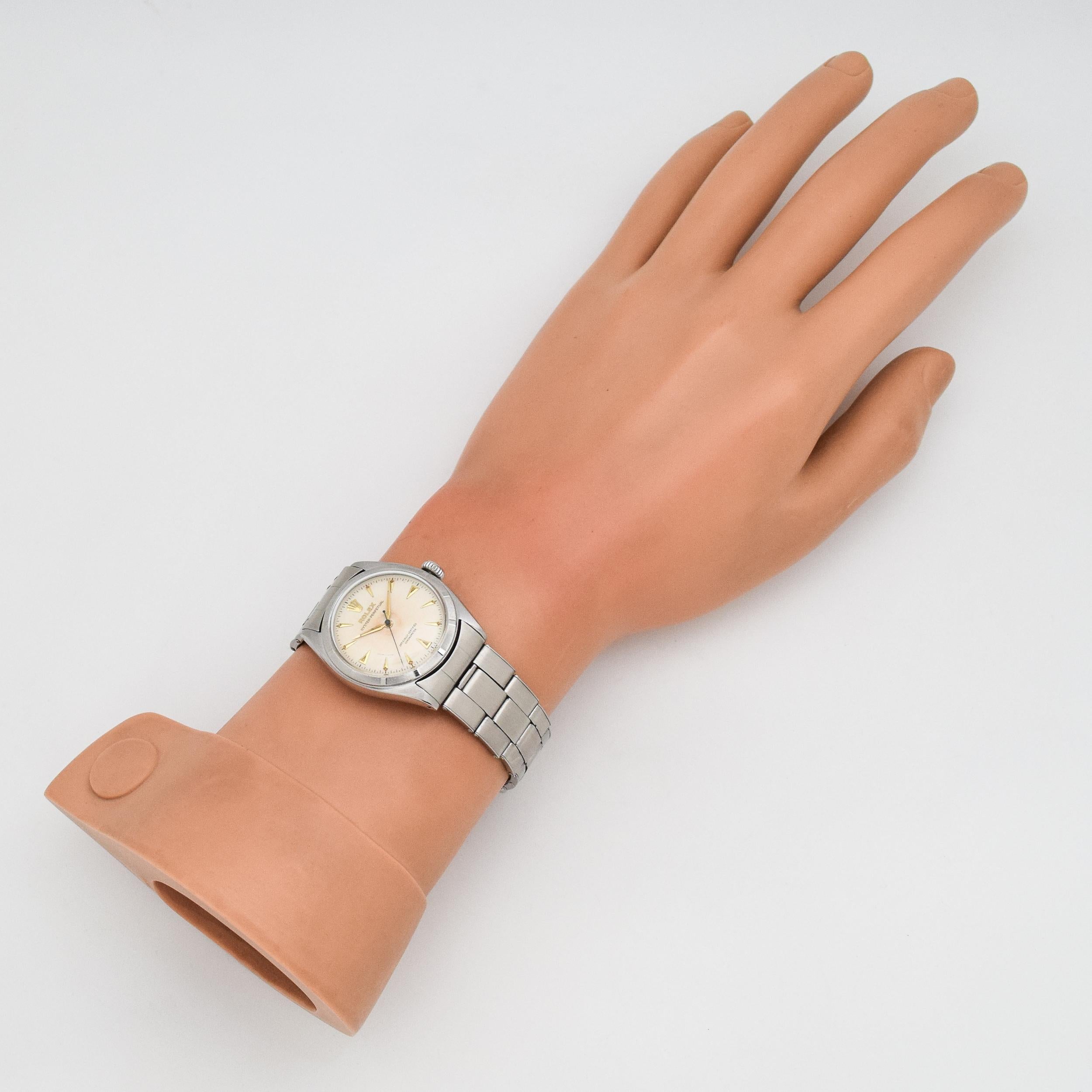 Vintage Rolex Oyster Perpetual Reference 6085 in Stainless Steel, 1957 For Sale 2