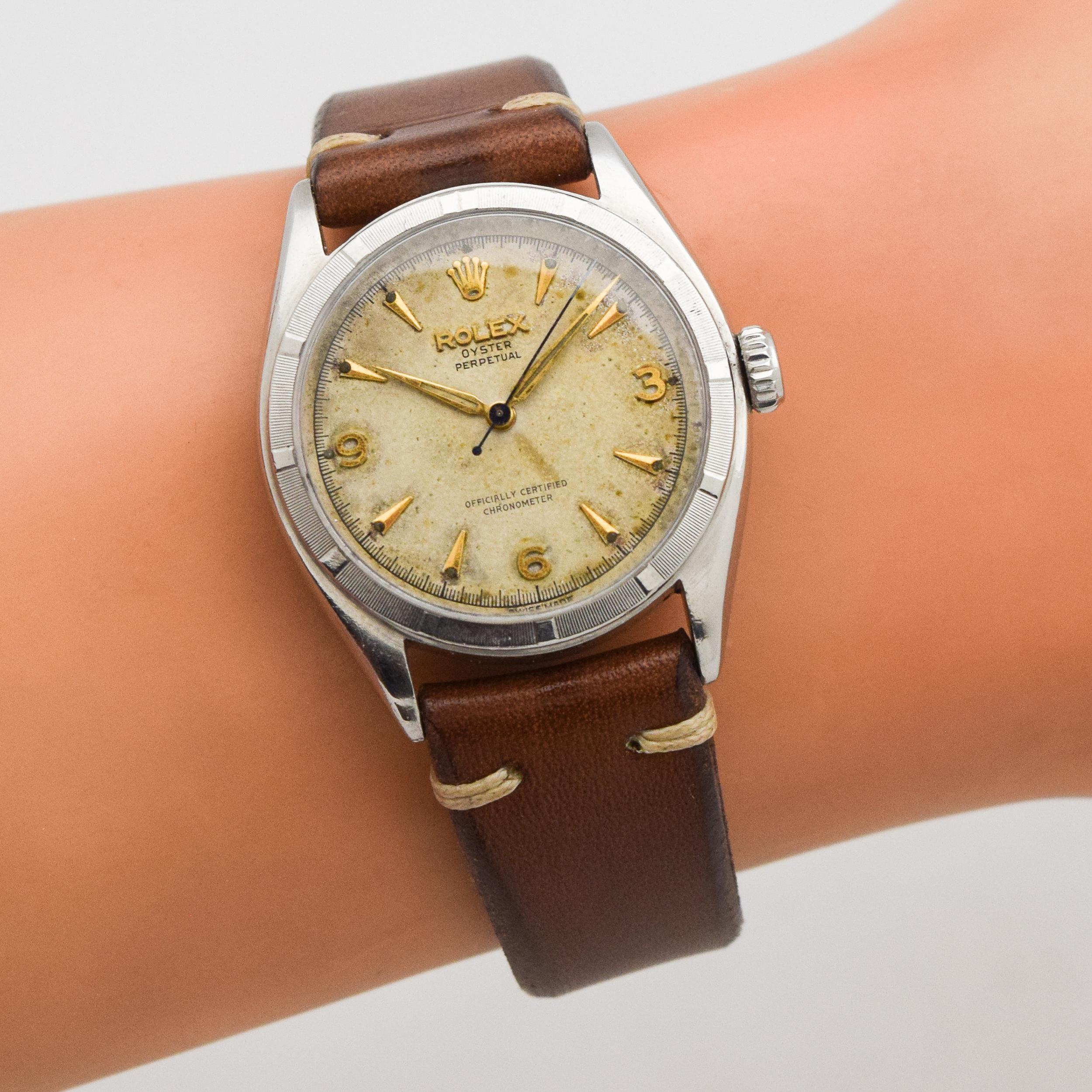 Vintage Rolex Oyster Perpetual Reference 6085 Stainless Steel Watch, 1958 For Sale 1