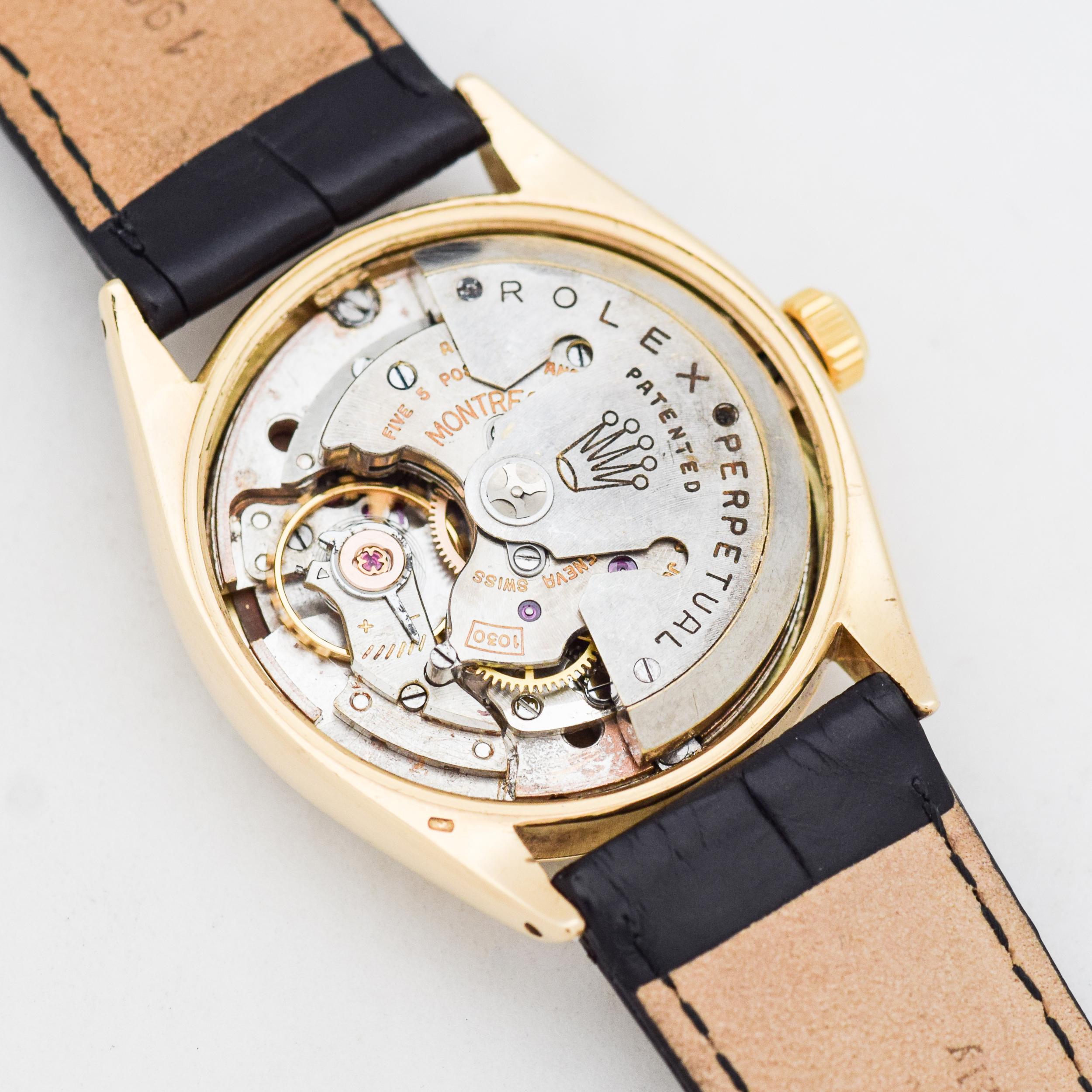 Vintage Rolex Oyster Perpetual Reference 6564 with an 18 Karat Gold Case, 1955 4