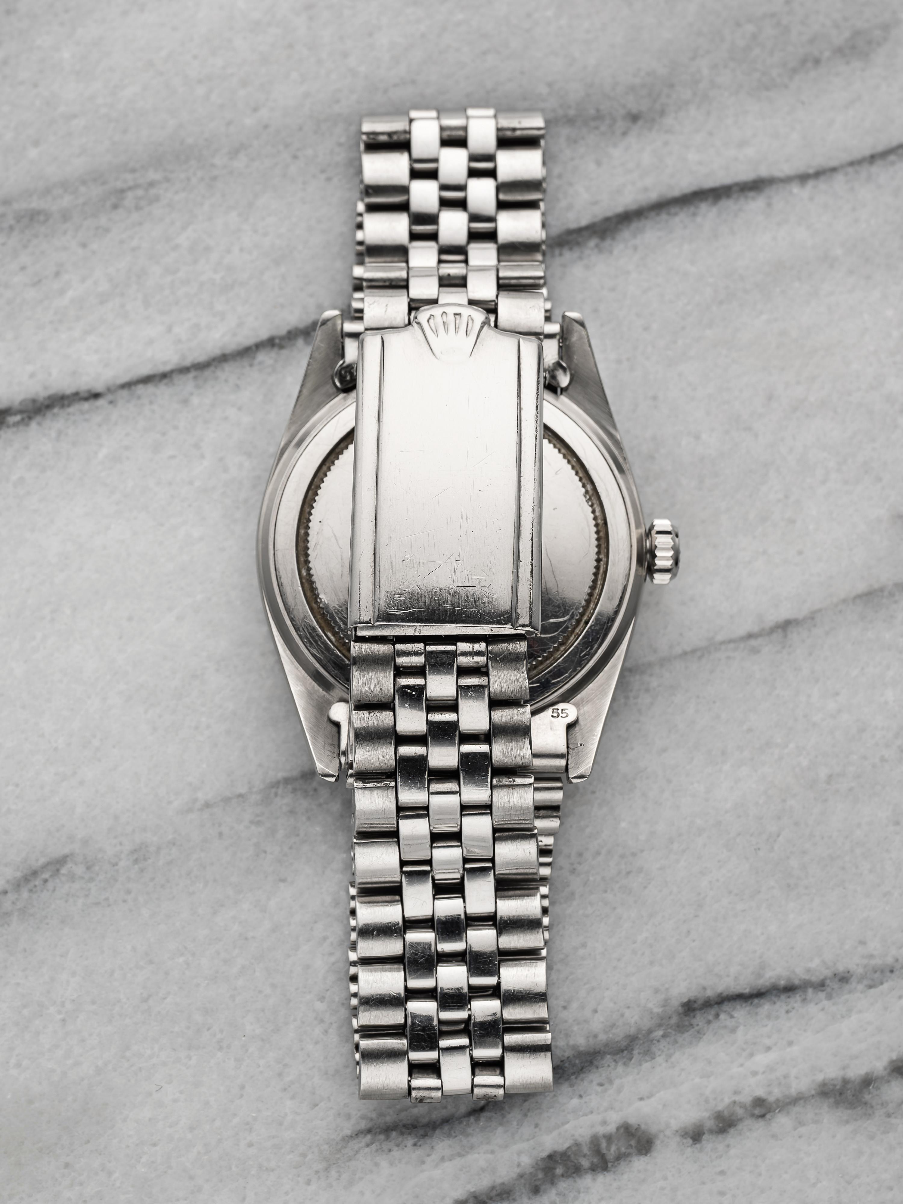 Vintage Rolex Oyster Precision 50s Ref 6424 Black Patina Dial Manual Wind 36mm. im Zustand „Gut“ im Angebot in New York, NY