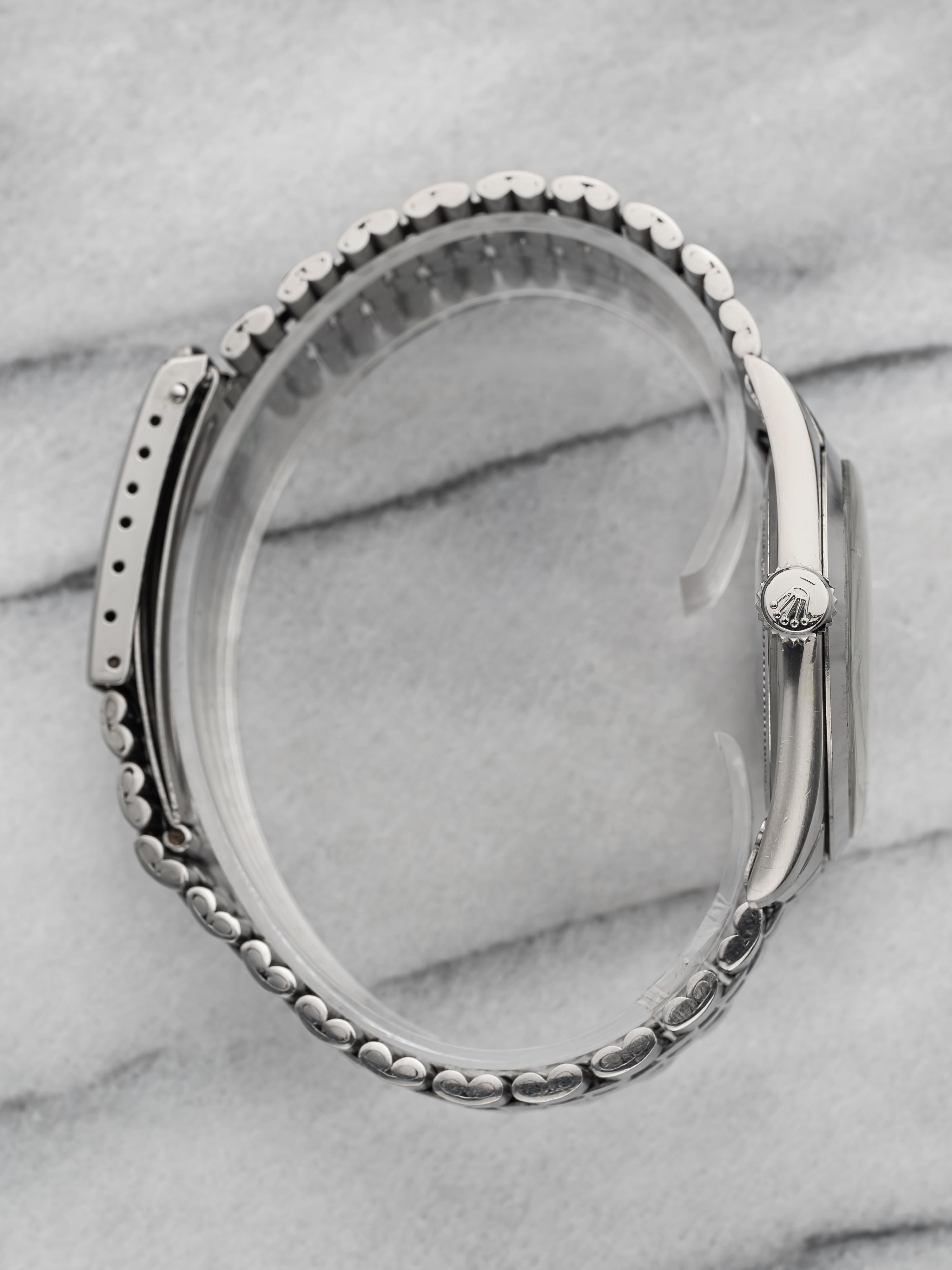 Vintage Rolex Oyster Precision 50s Ref 6424 Black Patina Dial Manual Wind 36mm. für Damen oder Herren im Angebot