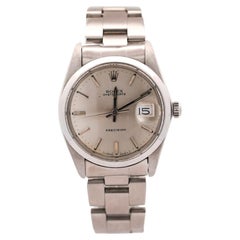 Vintage Rolex Oysterdate Precision 34mm Manual Wind Steel Oyster Bracelet Watch