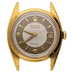 Vintage Rolex Oysterdate Precision Ref 6494 Bitonal Two Tone Dial 1956 Watch