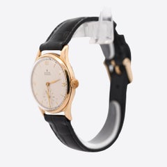 Vintage Rolex Precision 12325 Gold Manual Wind Sub Dial On Leather Watch