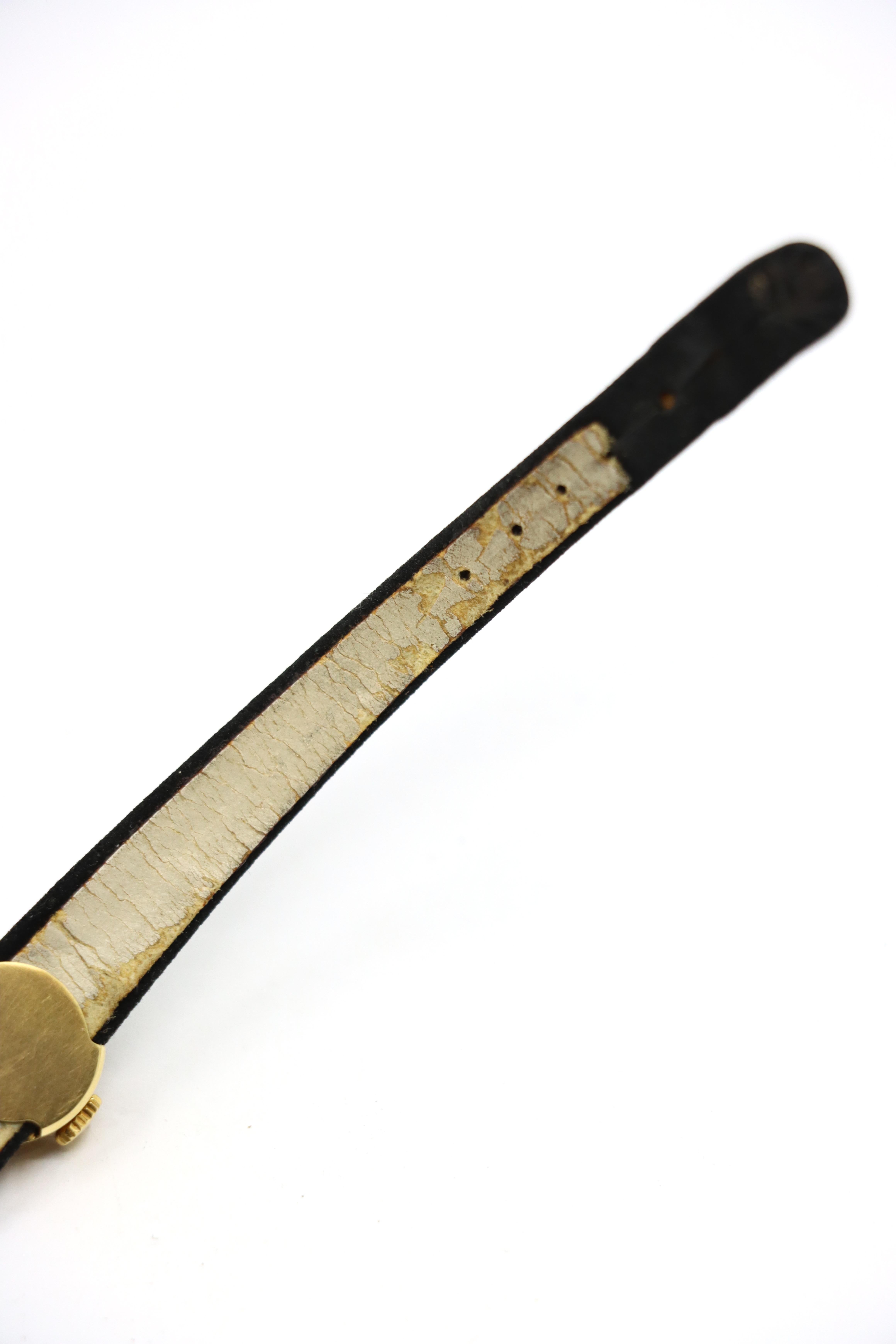 Vintage Rolex Präzision 14KT Gold Samt Uhr im Angebot 8