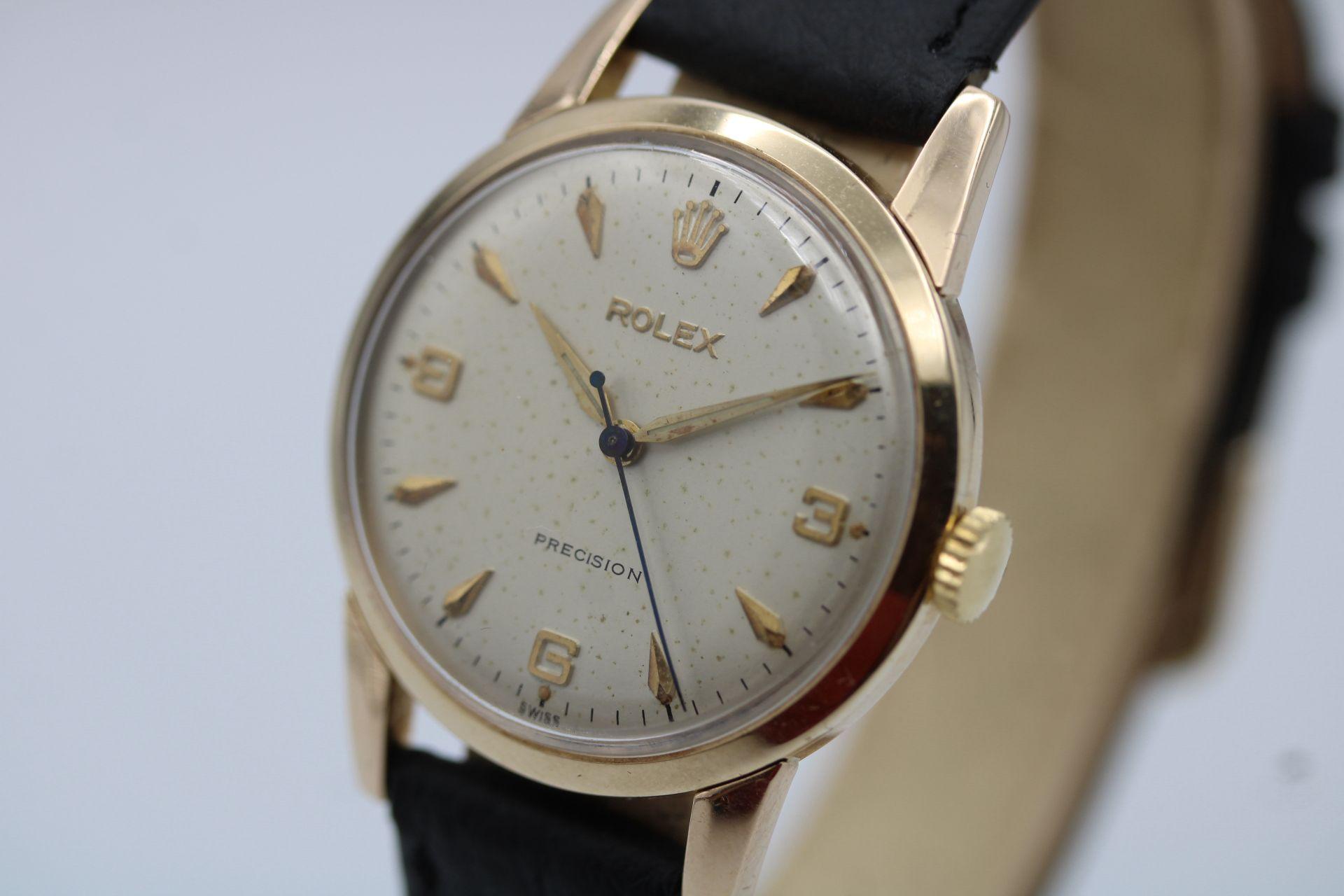 Vintage Rolex Precision  9ct Yellow Gold  Manual Wind  1960s  Serviced For Sale 1
