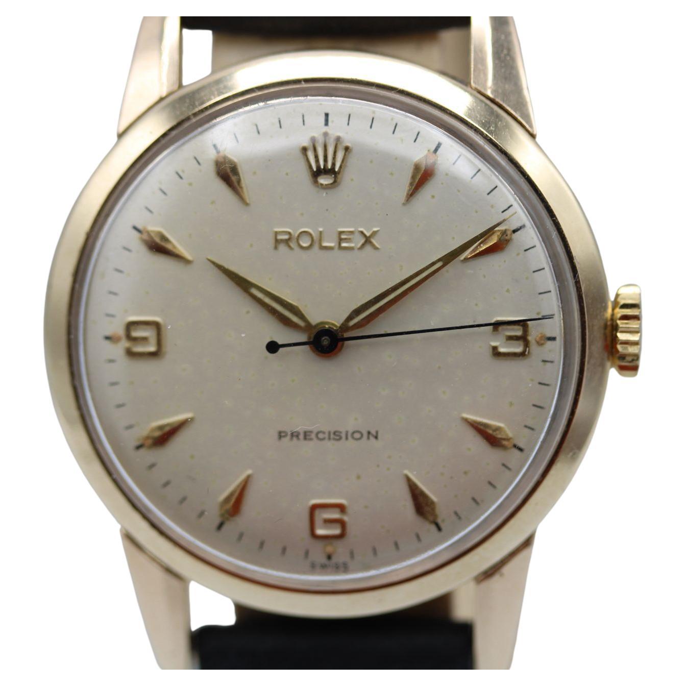 Vintage Rolex Precision  9ct Yellow Gold  Manual Wind  1960s  Serviced For Sale