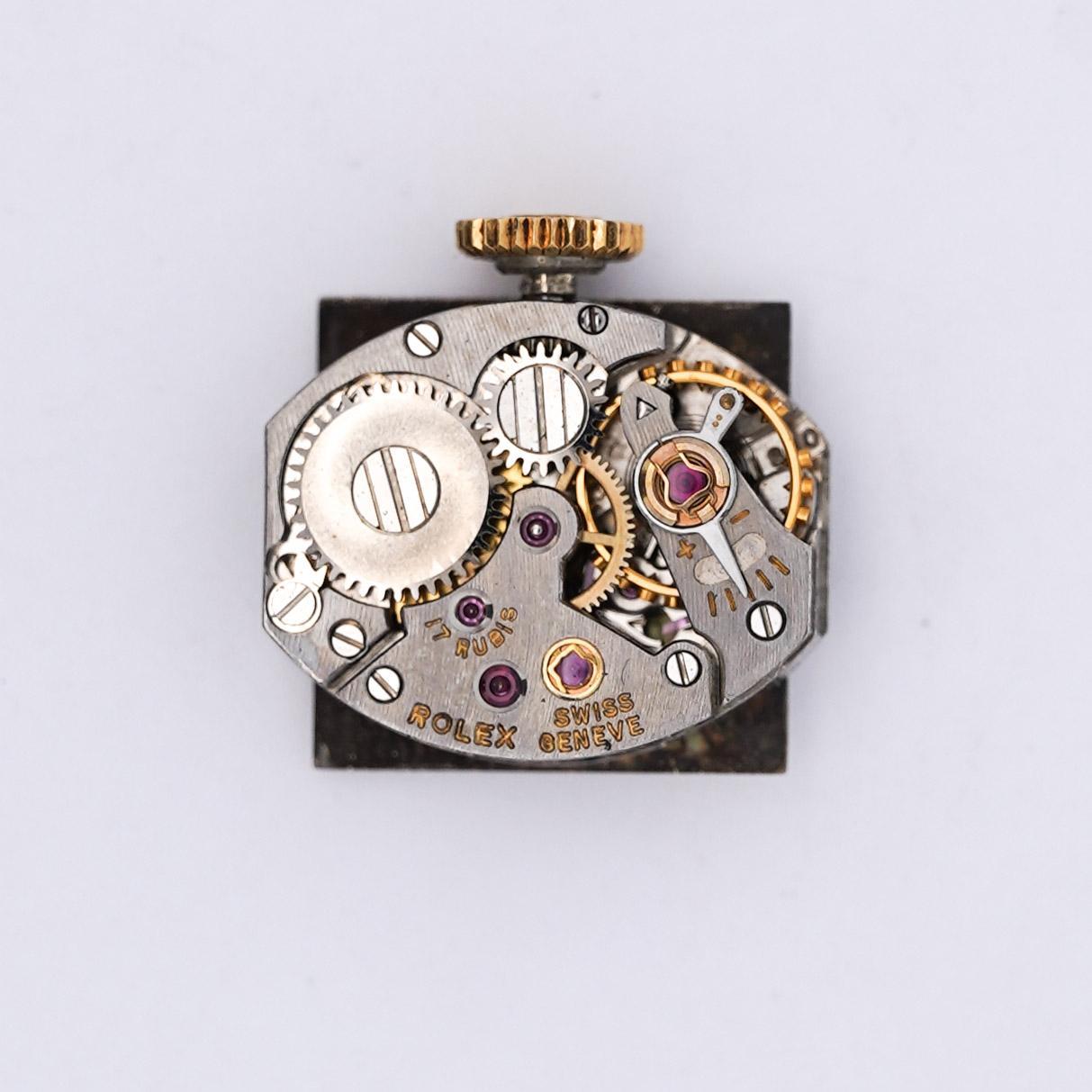 Vintage Rolex Precision 18K Gold Vintage Damenuhr auf Mesh-Armband, Vintage (Art déco) im Angebot