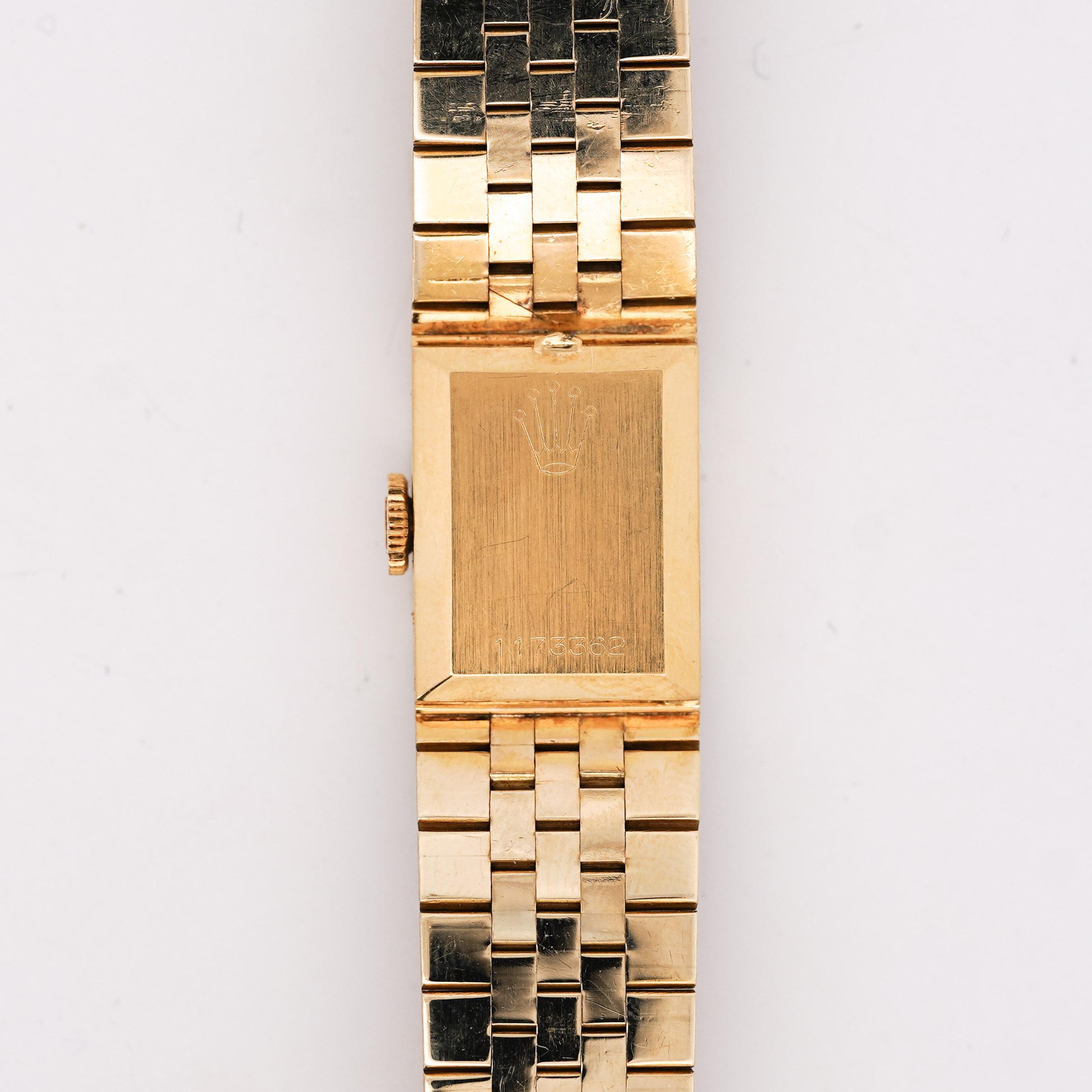 Vintage Rolex Precision 18K Gold Vintage Damenuhr auf Mesh-Armband, Vintage im Angebot 2