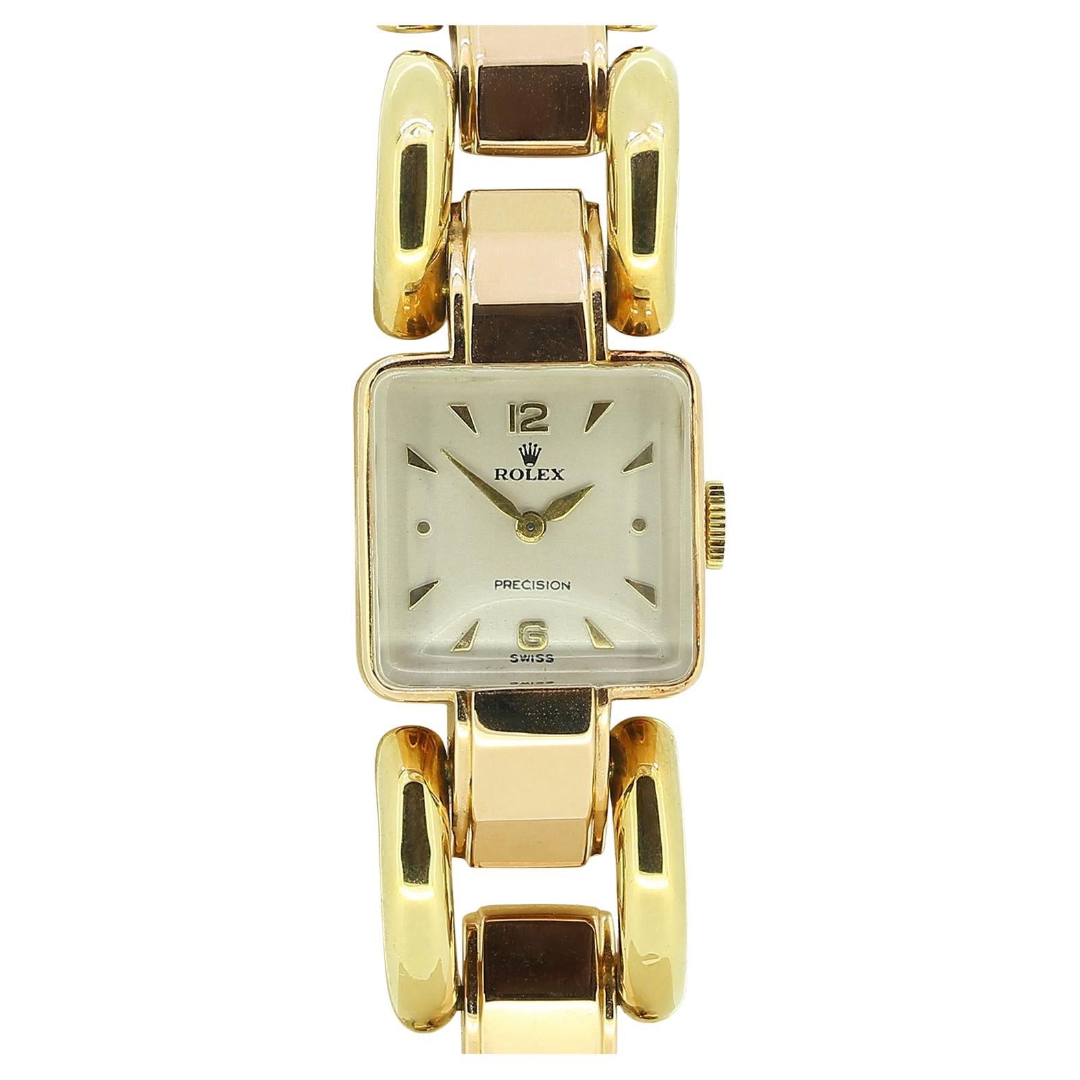 Vintage Rolex Precision Zwei-Ton-Damen-Armbanduhr