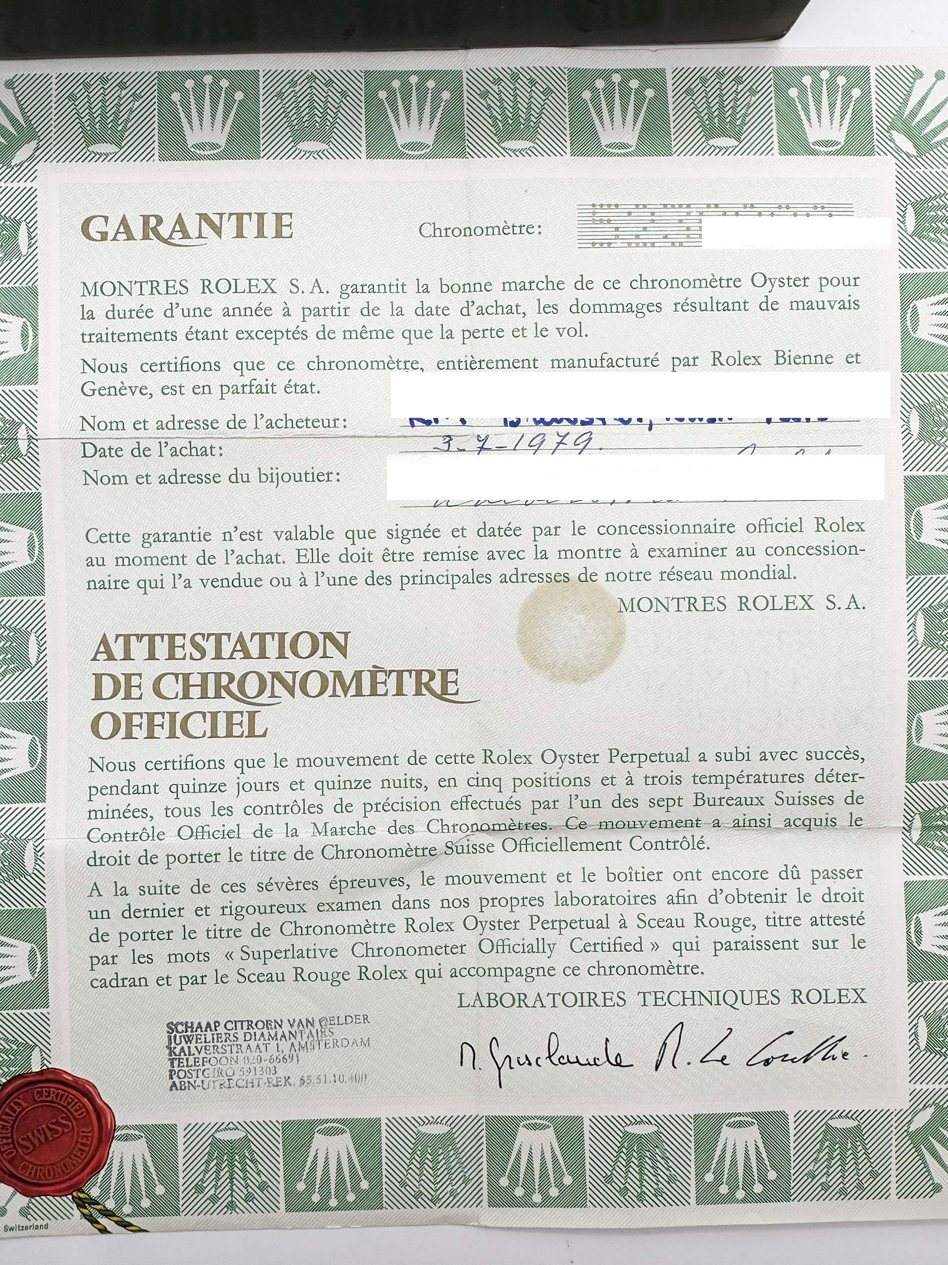 VINTAGE Rolex President 1803 Esfera Azul Mate 18K Oro Blanco Caja Papel en Excelente Estado en San Diego, CA