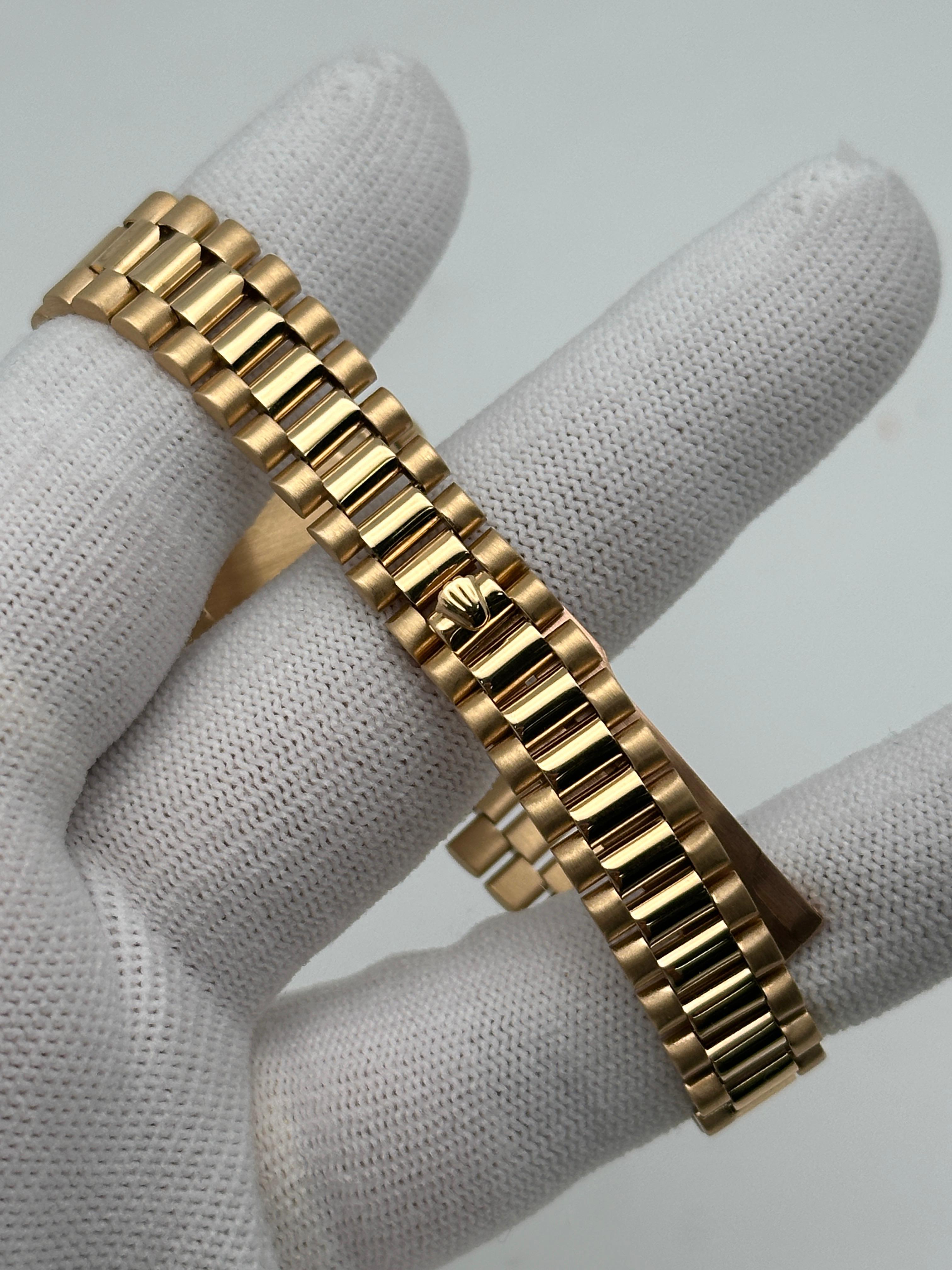 Vintage Rolex President 18K Yellow Gold Champagne Diamond Dial Watch 6917 For Sale 5