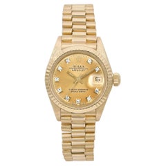 Vintage Rolex President 18K Yellow Gold Champagne Diamond Dial Watch 6917