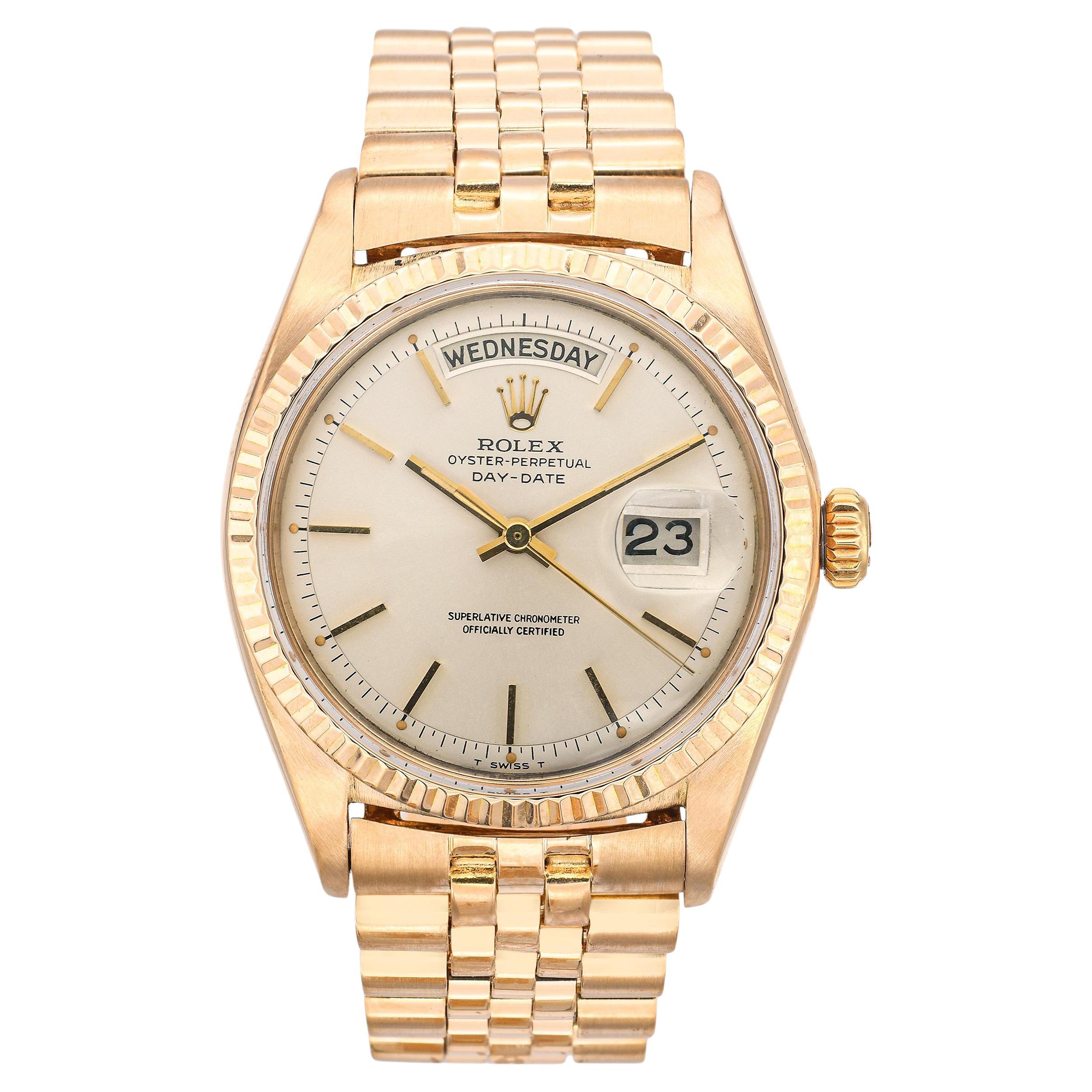 Vintage Rolex Präsident 18k Gelbgold Day-Date Herrenuhr Ref 1803 im Angebot