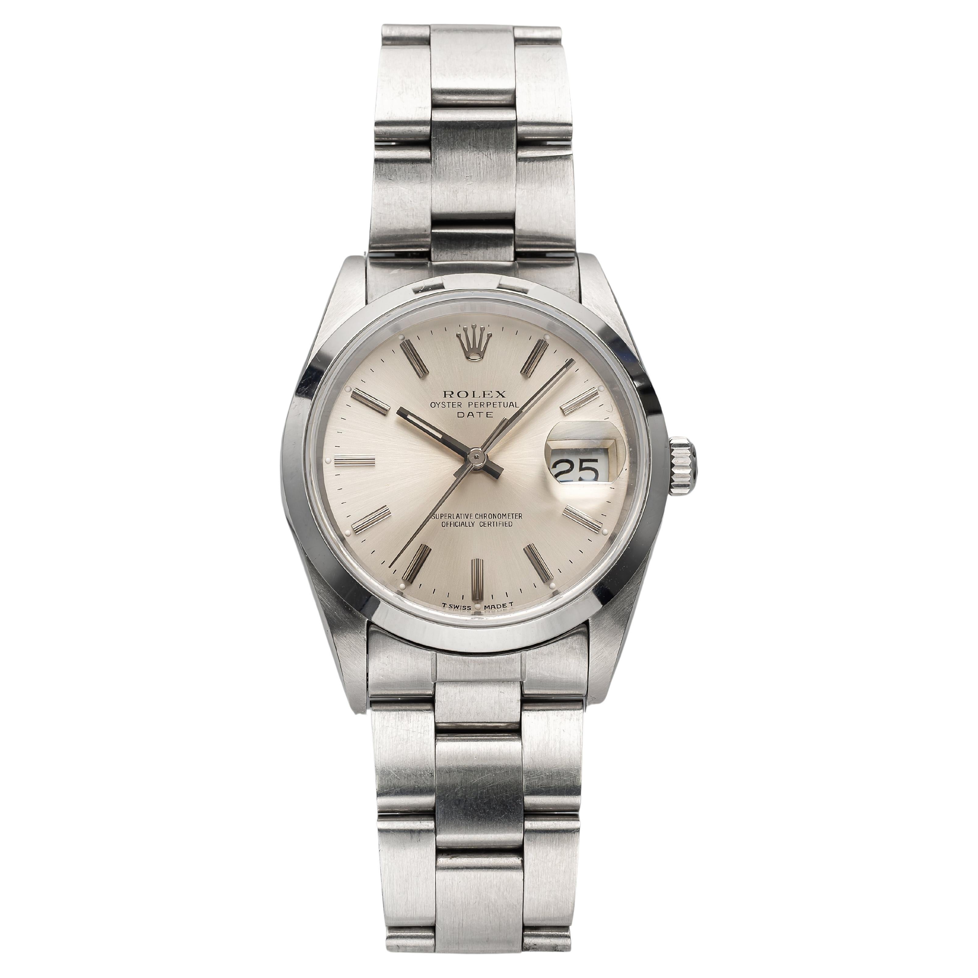 Vintage Rolex Ref 1500 Vintage 1970s Automatic Silver Dial 34mm Case.