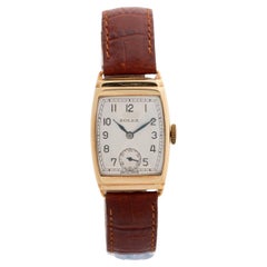Used Rolex Ref 2387, 9K Yellow Gold Tonneau with Art Deco Dial, H/M UK 1930