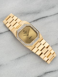 Vintage Rolex Ref 4350 Manual Wind 1970s Champagne Dial Diamond Bezel 27mm Case.