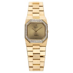 Vintage Rolex Ref 4350 Manual Wind 1970s Champagne Dial Diamond Bezel 27mm Case.