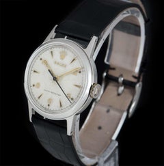 Vintage Rolex Shock Resisting Steel Silver Dial 2727 Manual Wind Wristwatch