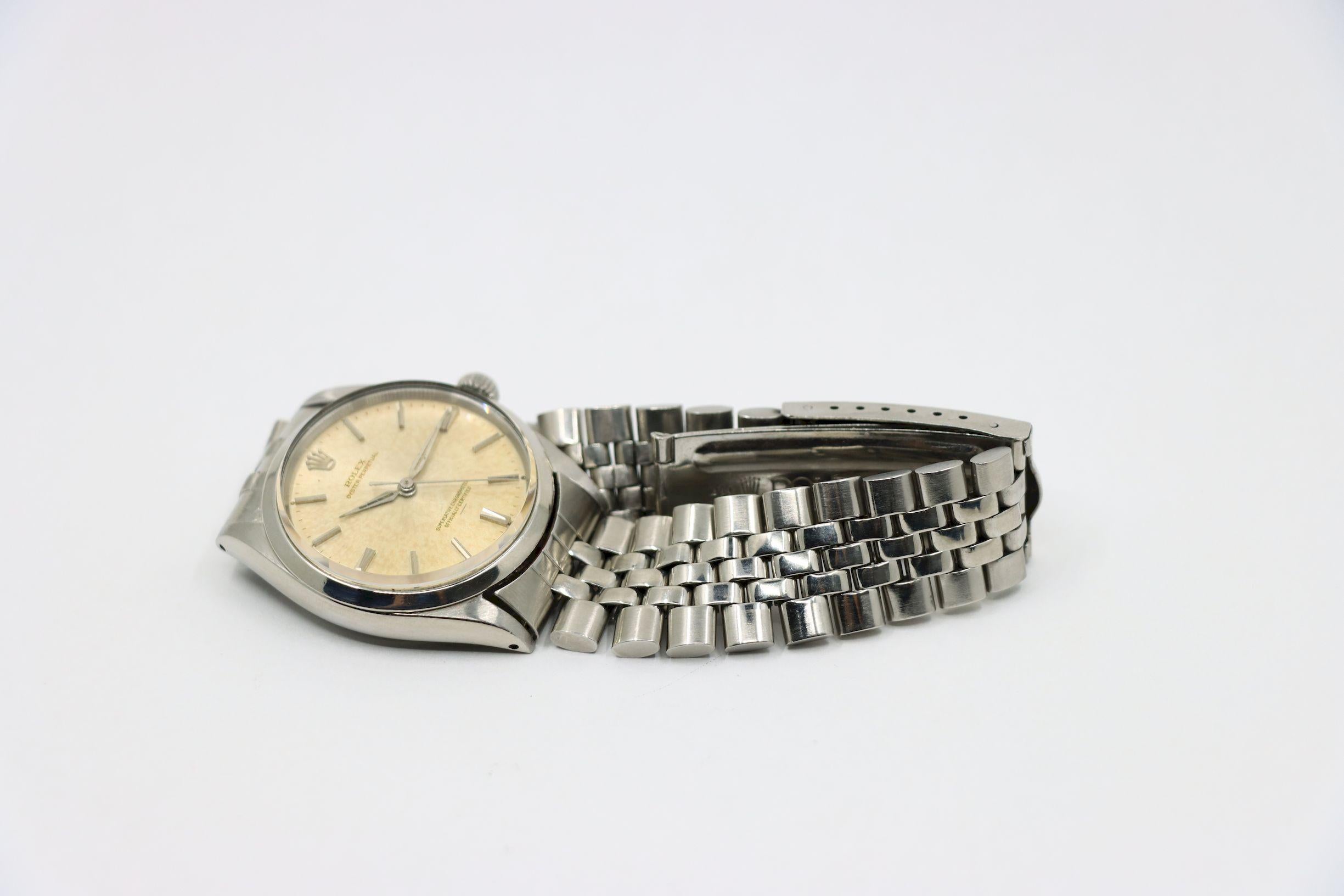 Orologio Rolex Oyster Perpetual d'epoca in acciaio in vendita 2