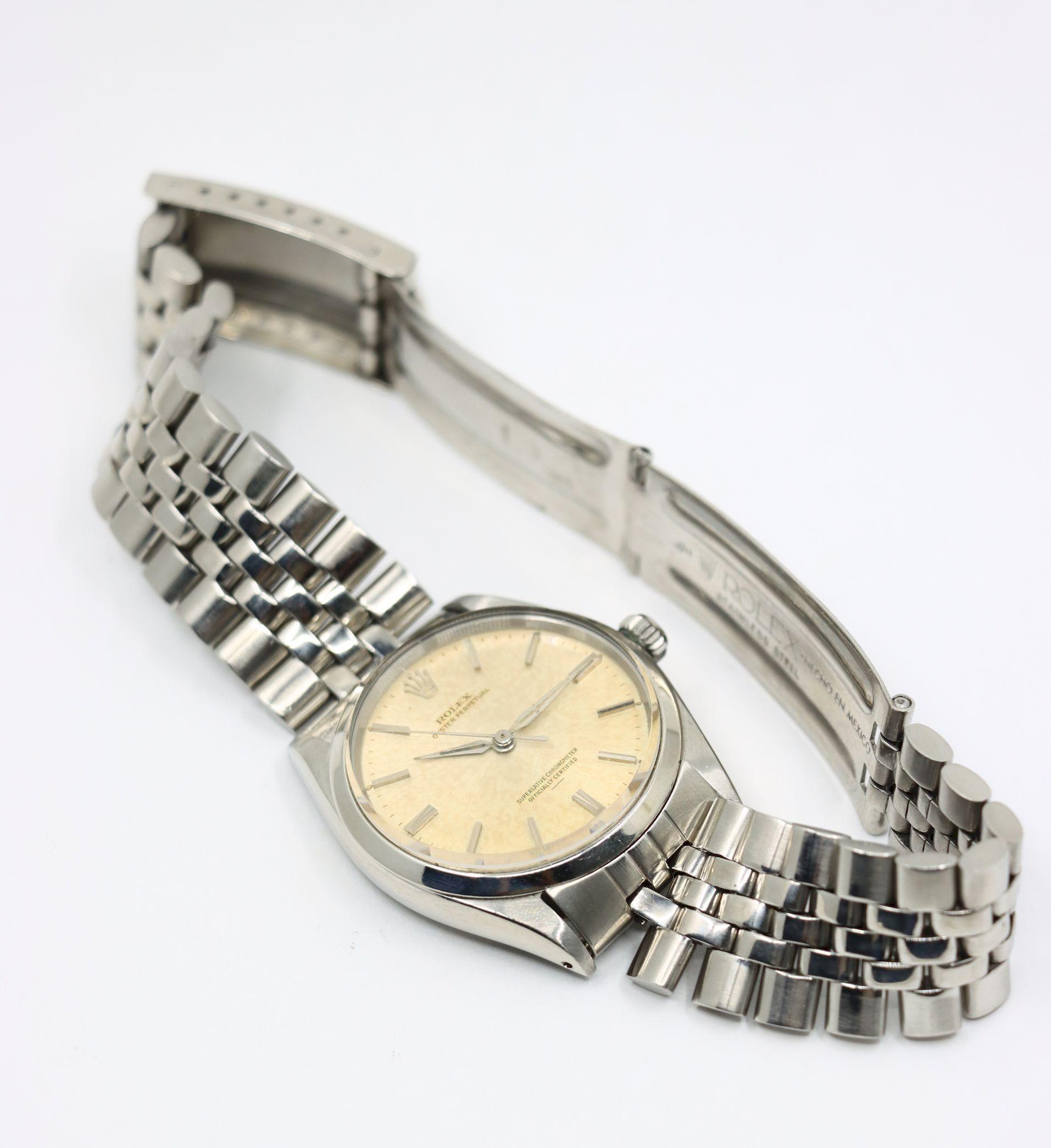 Orologio Rolex Oyster Perpetual d'epoca in acciaio in vendita 5