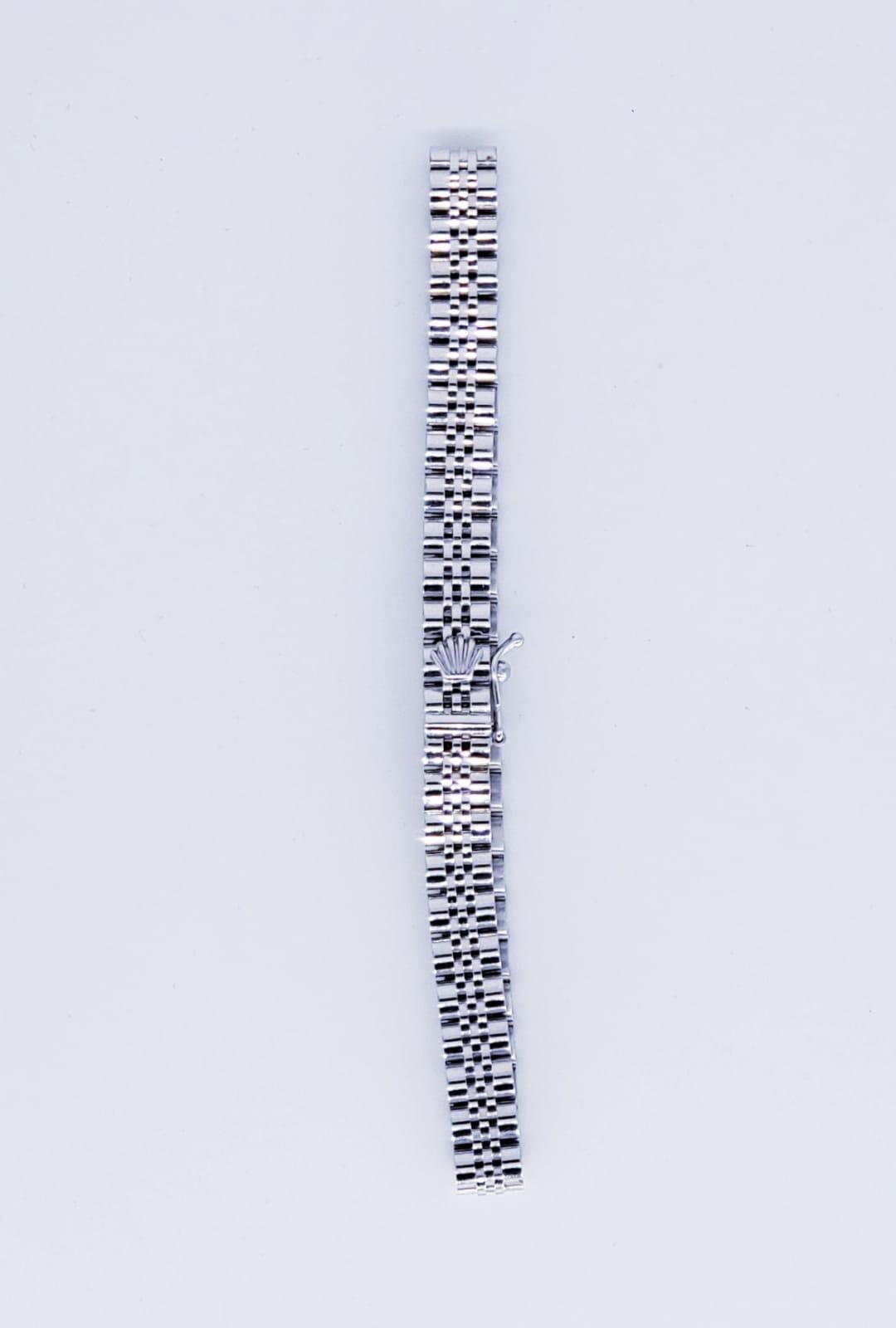 Vintage Rolex Style Jubilee Link Bracelet Italy 18 Karat In Excellent Condition In Miami, FL