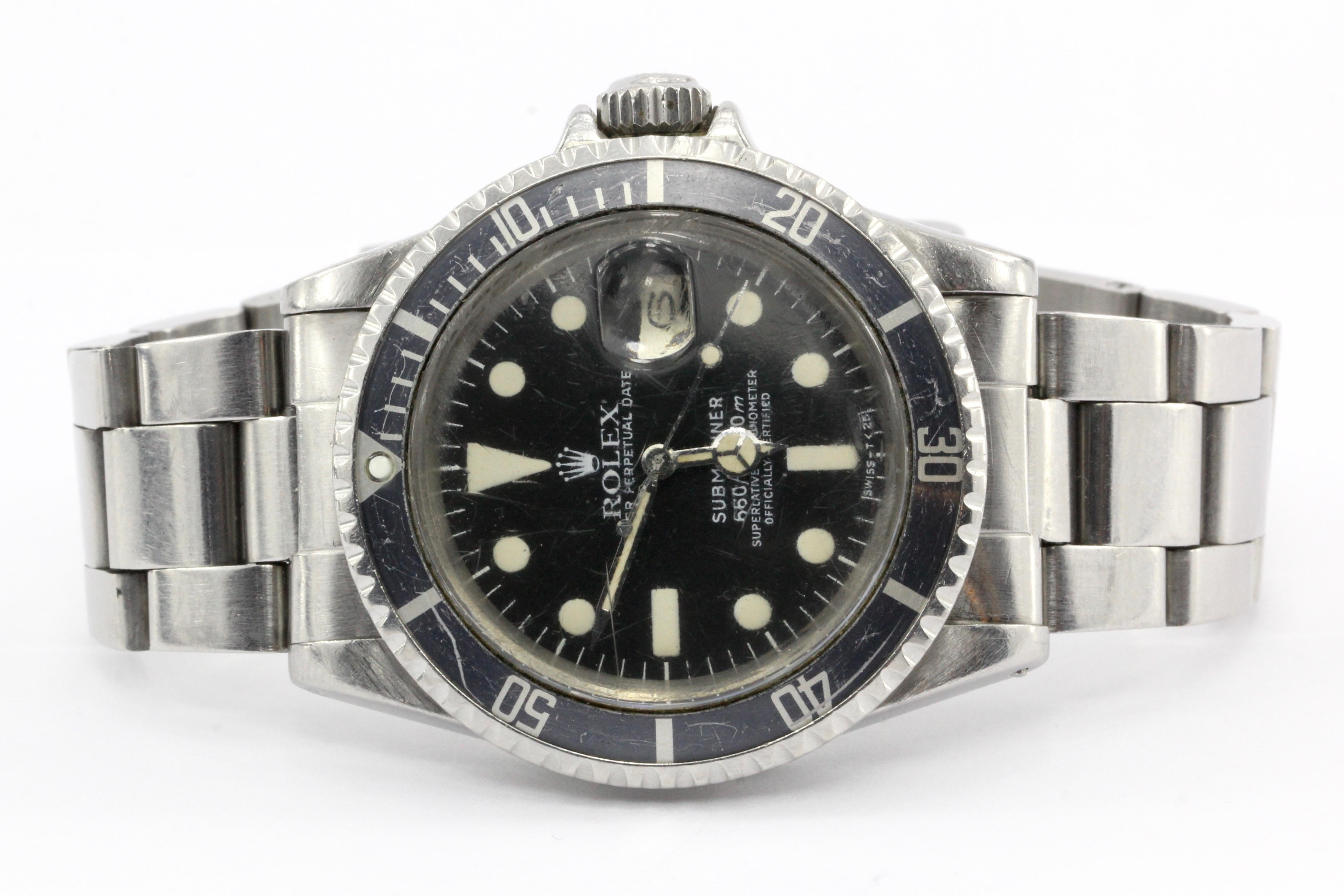Manufacturer: Rolex

Model: Submariner 1680

Serial/Year: 5,6XX,XXX - 1978

Purchased in 1980 from Saddik & Mohamed Attar Co located in Saudi Arabia. They are still in business today!

Mark 1 dial

Creamy patina on dial

Never polished

Comes with