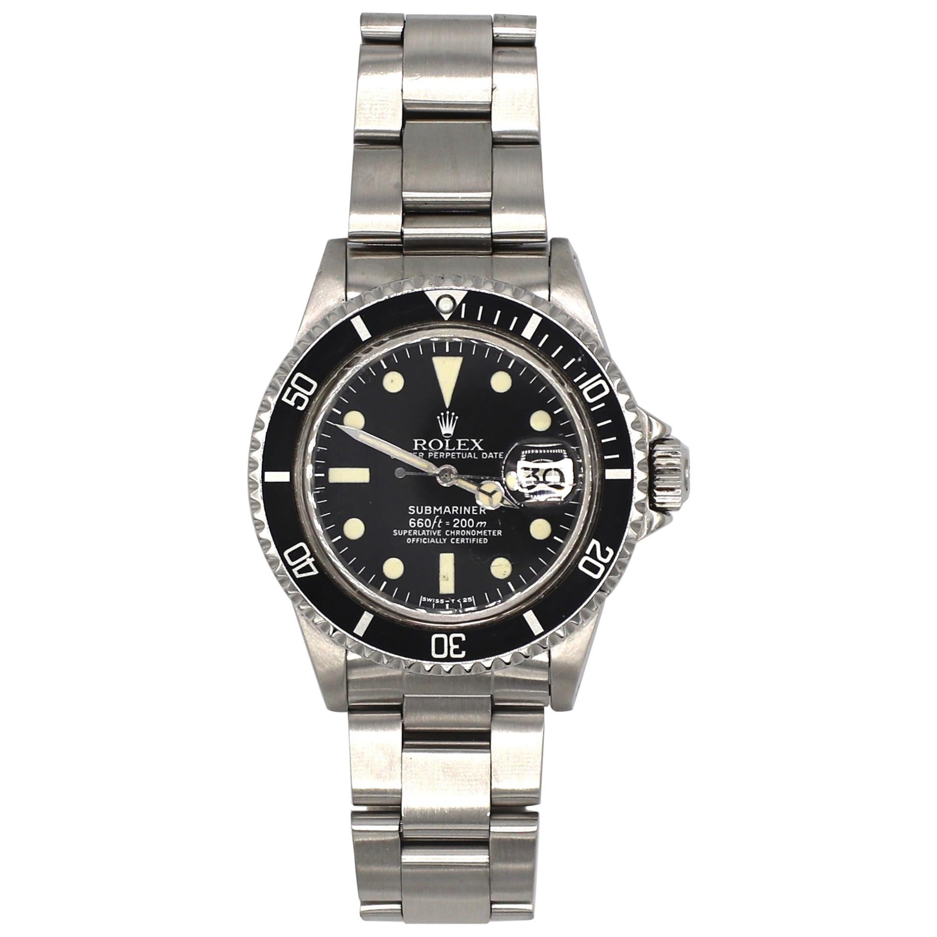 Vintage Rolex Submariner 1680 Stainless Steel Watch, circa 1979