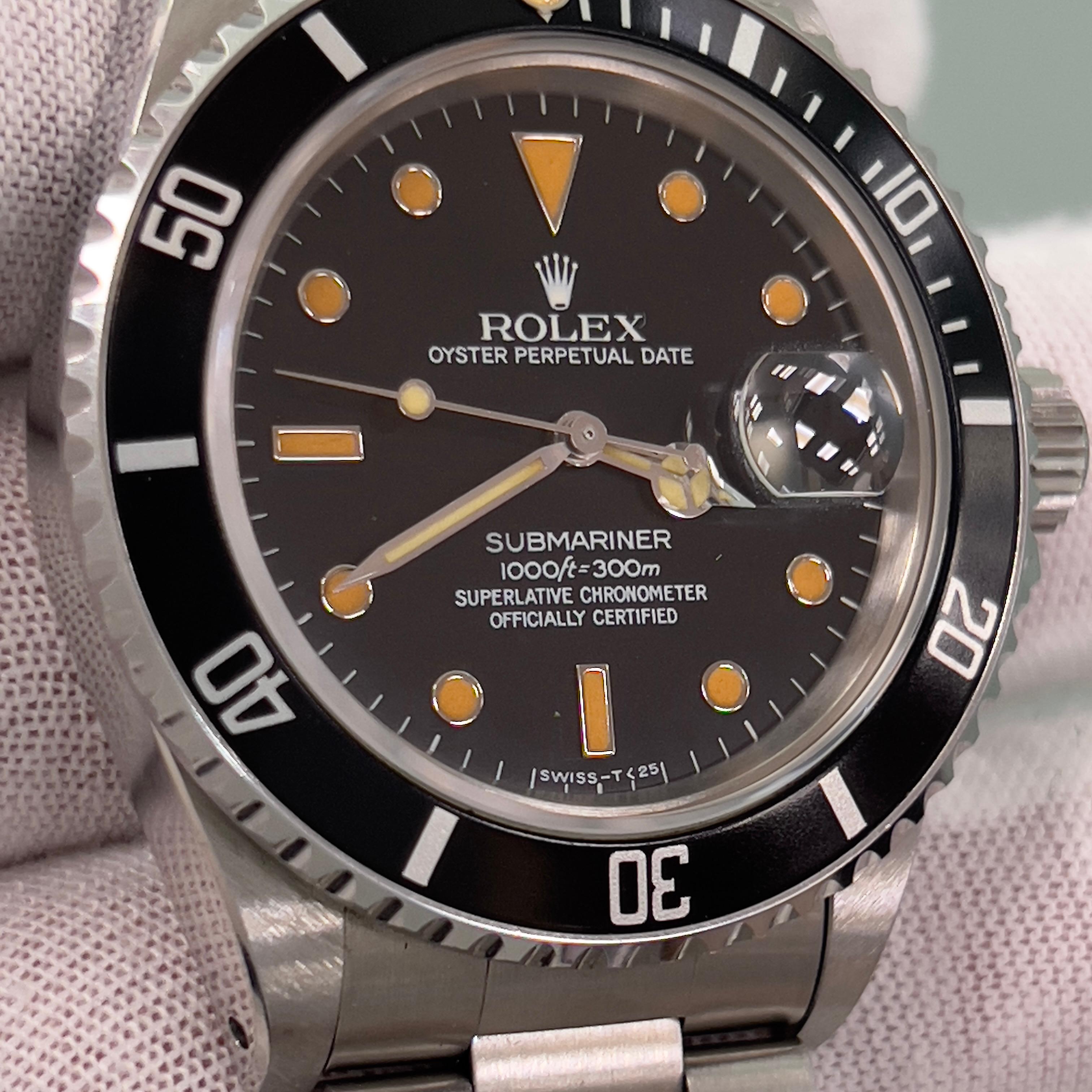 VINTAGE Rolex Submariner 16800 PUMPKIN Dial Acero inoxidable Caja Papel 1985 en venta 9