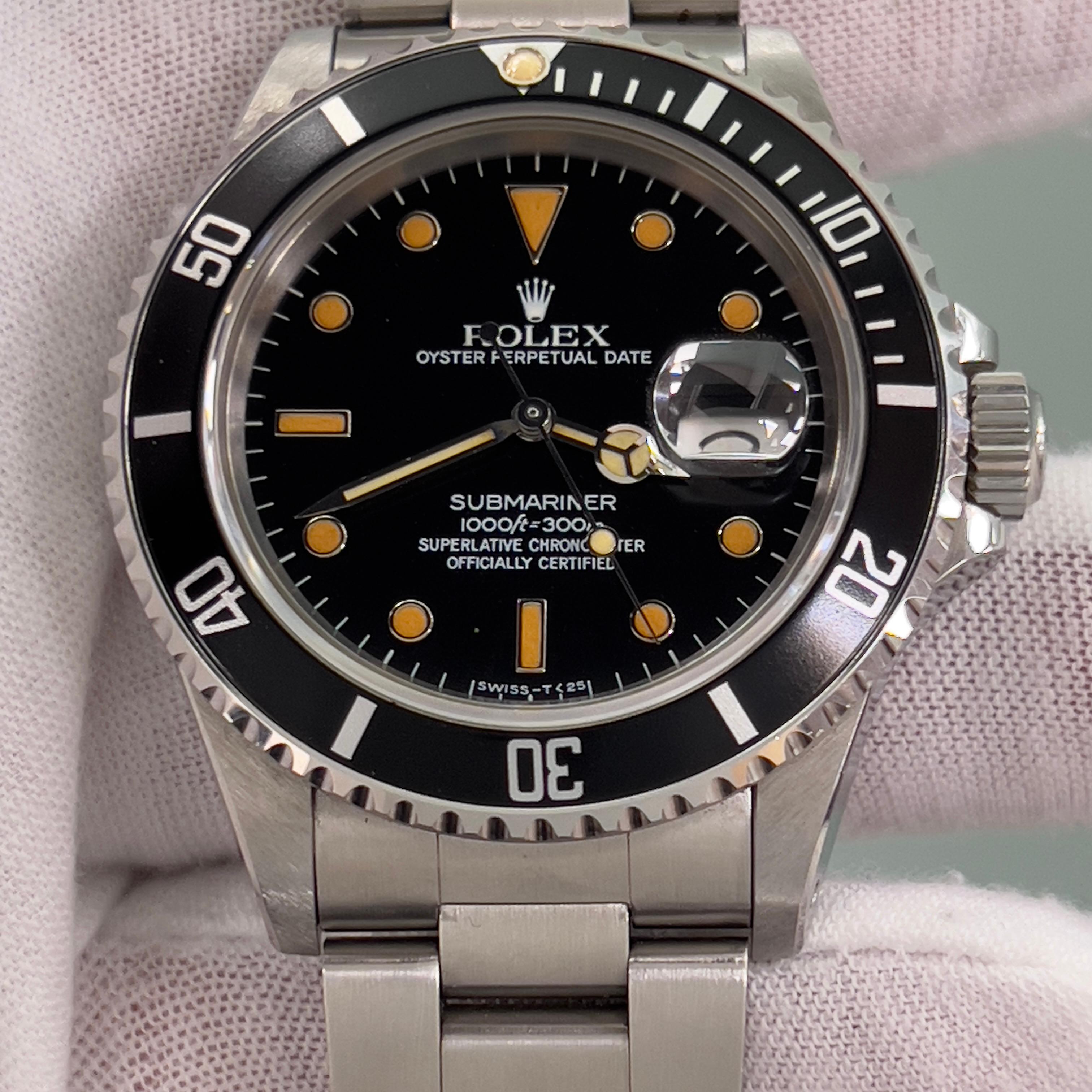 VINTAGE Rolex Submariner 16800 PUMPKIN Dial Acero inoxidable Caja Papel 1985 en venta 10