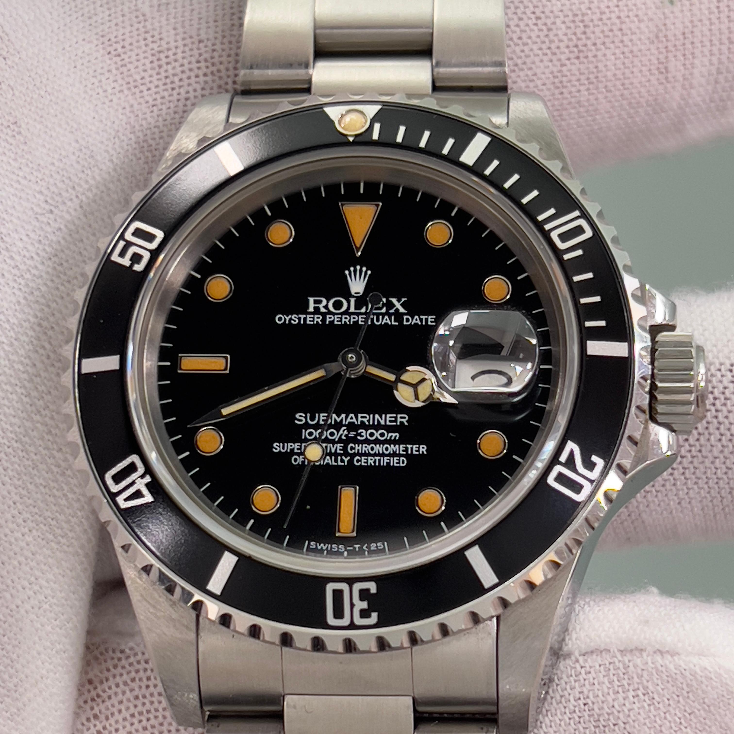 VINTAGE Rolex Submariner 16800 PUMPKIN Dial Acero inoxidable Caja Papel 1985 en venta 11