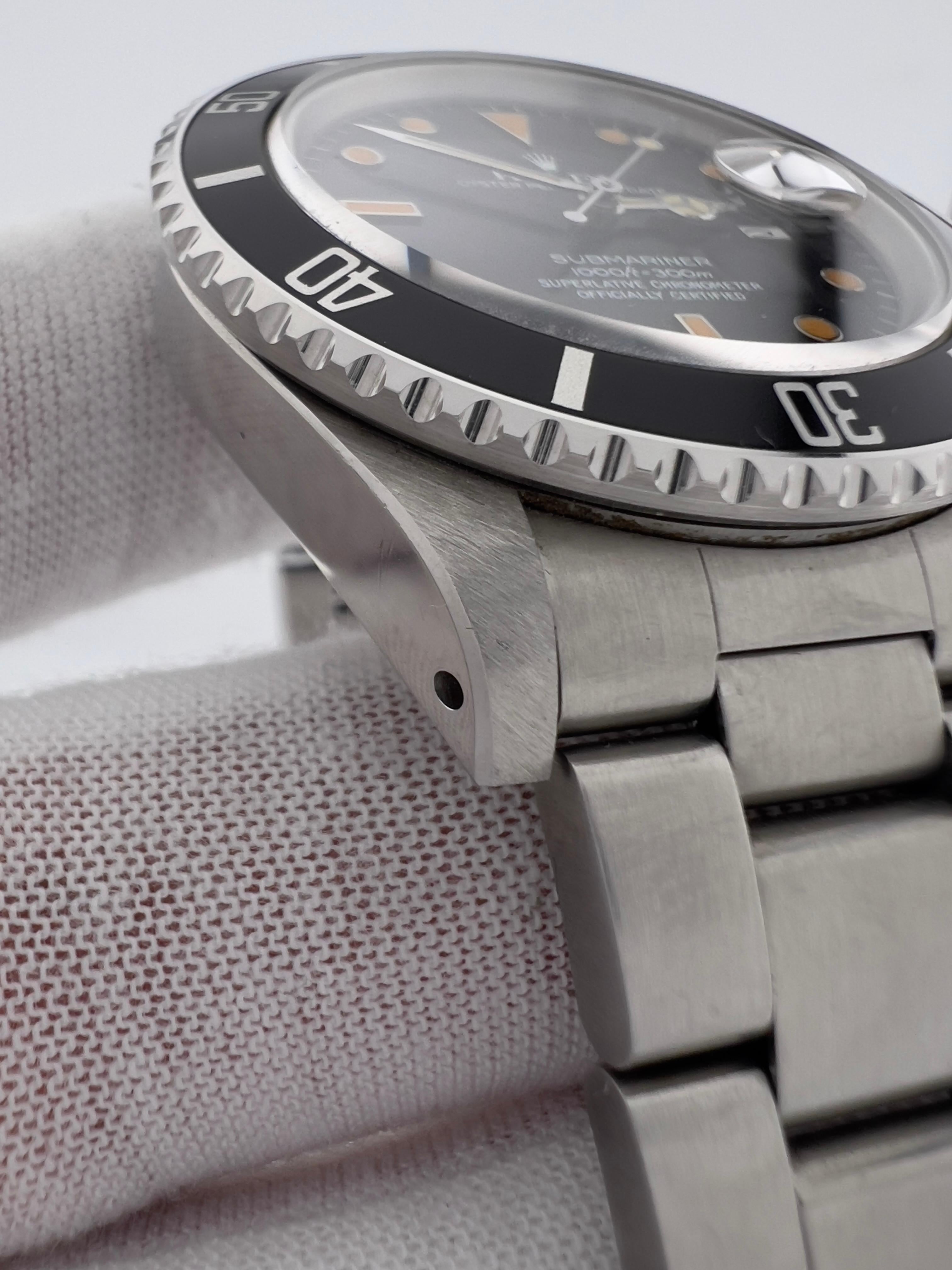 VINTAGE Rolex Submariner 16800 PUMPKIN Dial Acero inoxidable Caja Papel 1985 en venta 4