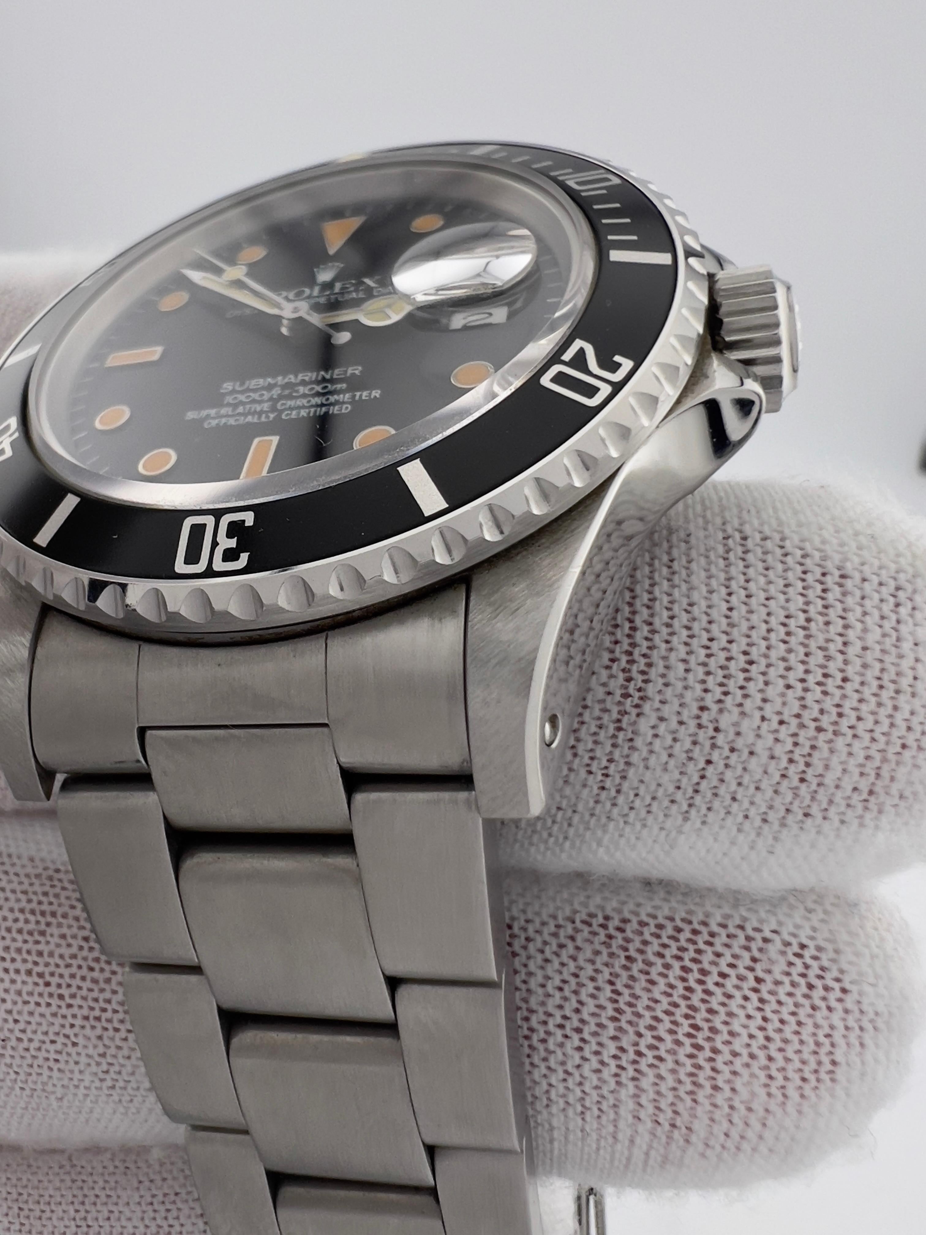 VINTAGE Rolex Submariner 16800 PUMPKIN Dial Acero inoxidable Caja Papel 1985 en venta 5